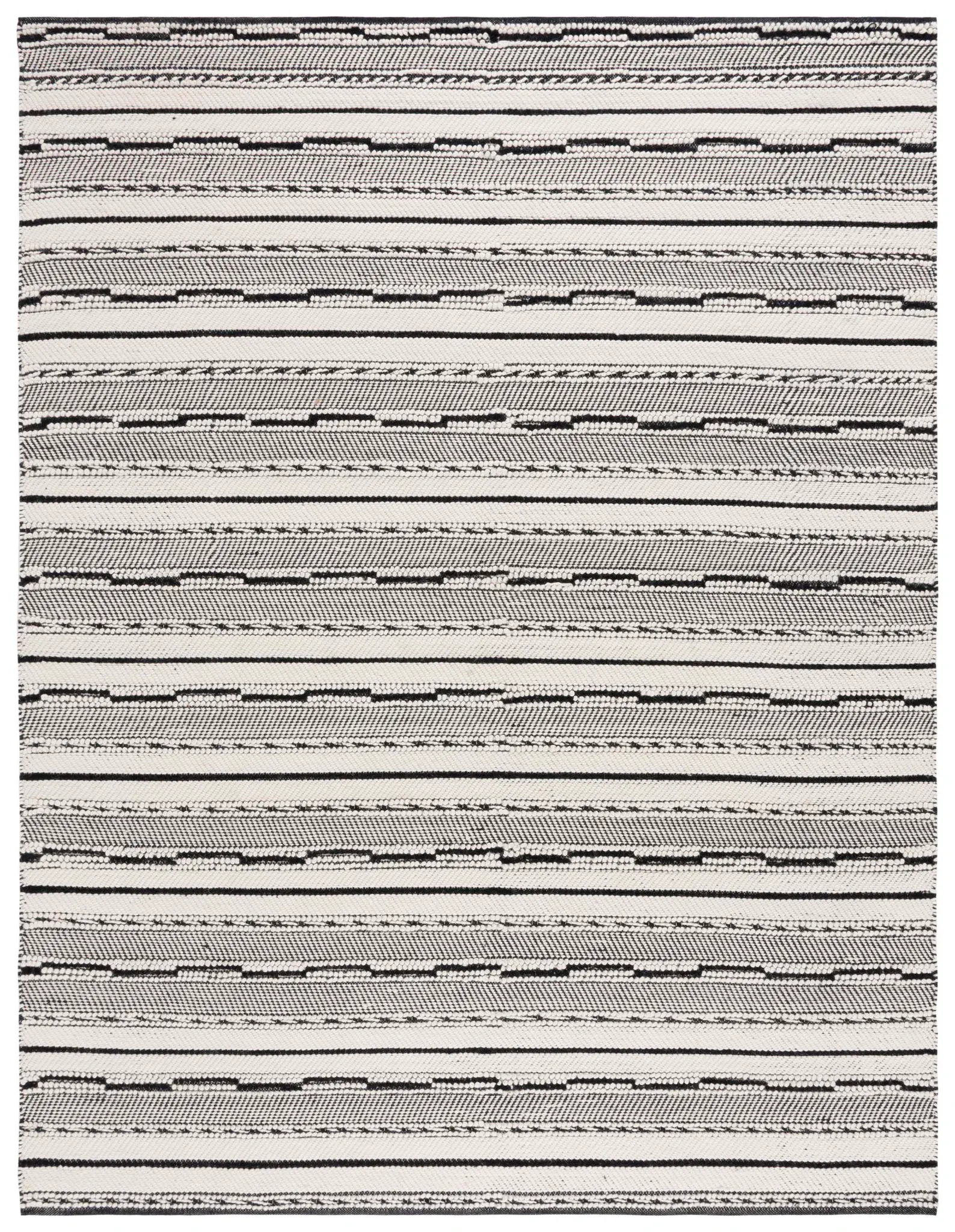 Natura Textured Stripe Flatweave Wool Rug
