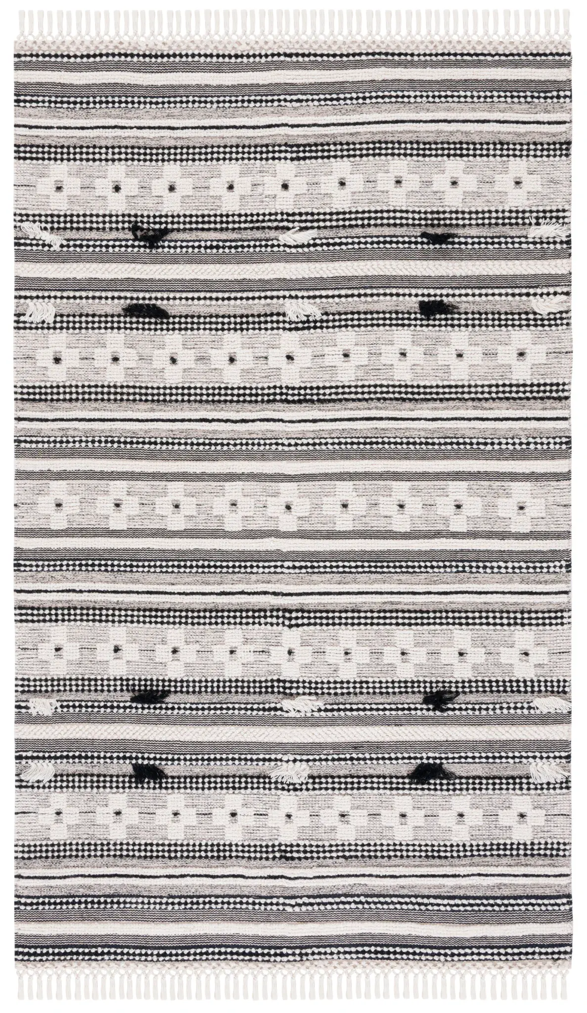 Natura Striped Cross Flatweave Wool Rug