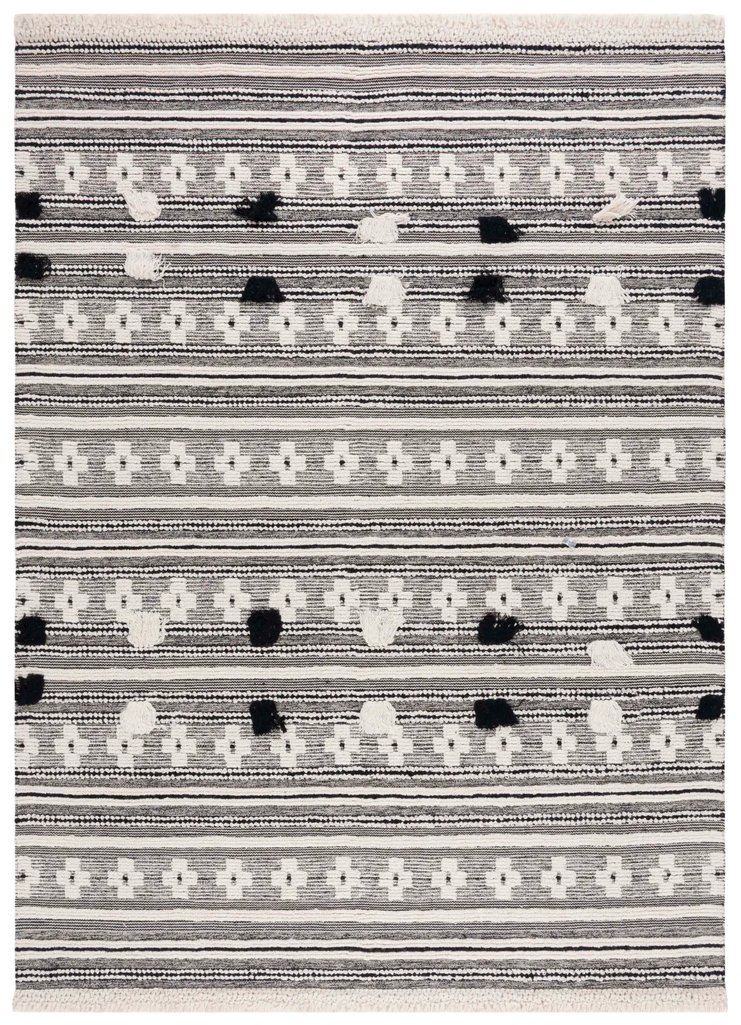 Natura Striped Cross Flatweave Wool Rug