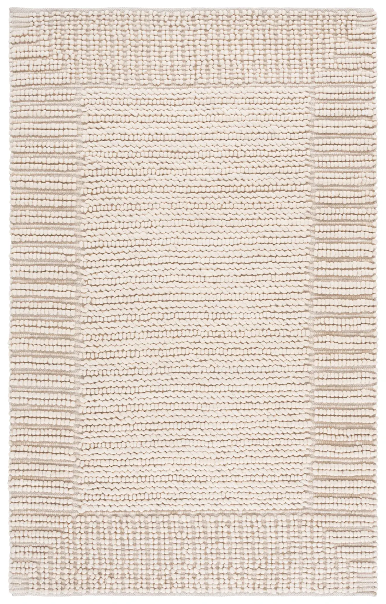 Natural Fiber Natura Textured Border Flatweave Wool Rug