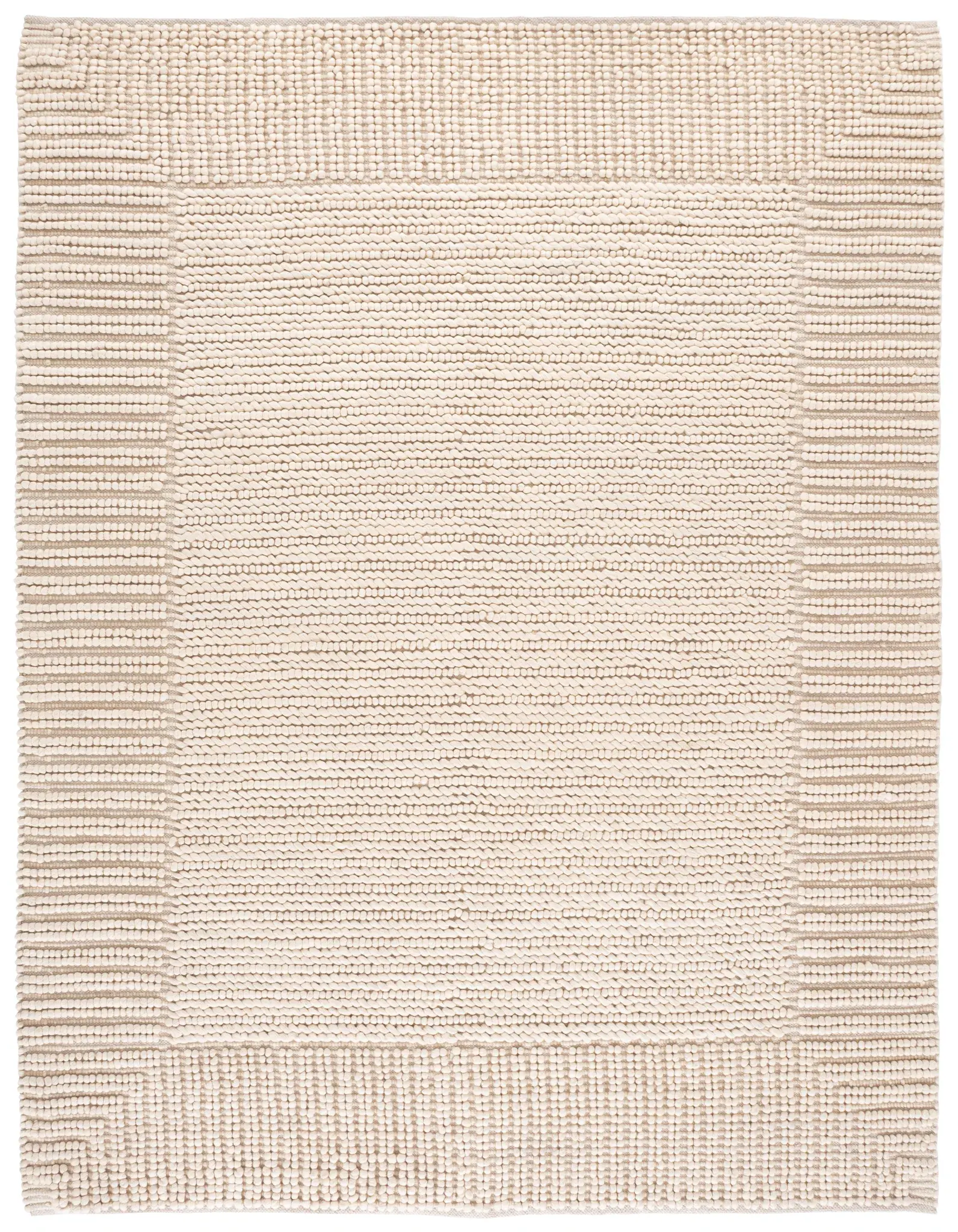 Natural Fiber Natura Textured Border Flatweave Wool Rug