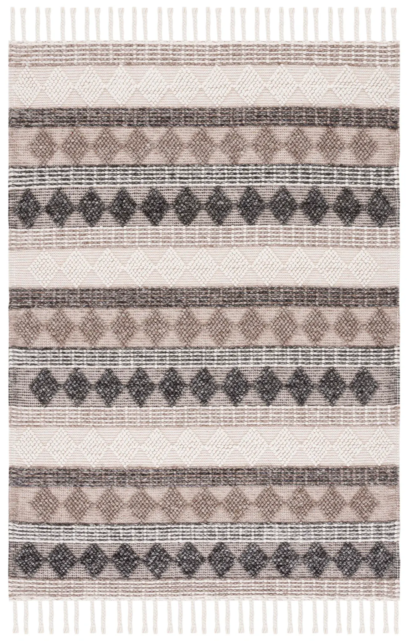 Natura Diamond Stripe Hand-Woven Wool Rug