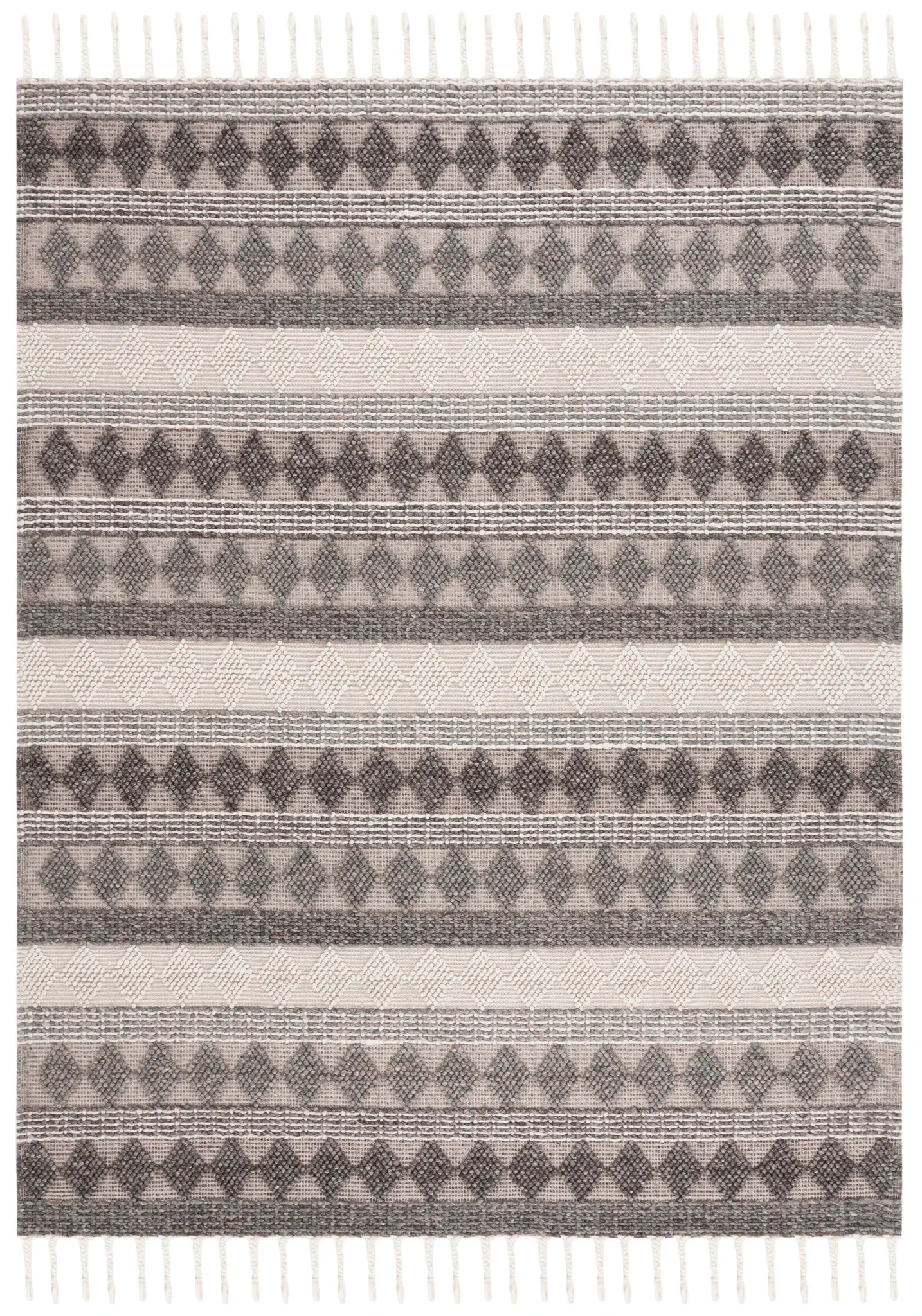 Natura Diamond Stripe Hand-Woven Wool Rug