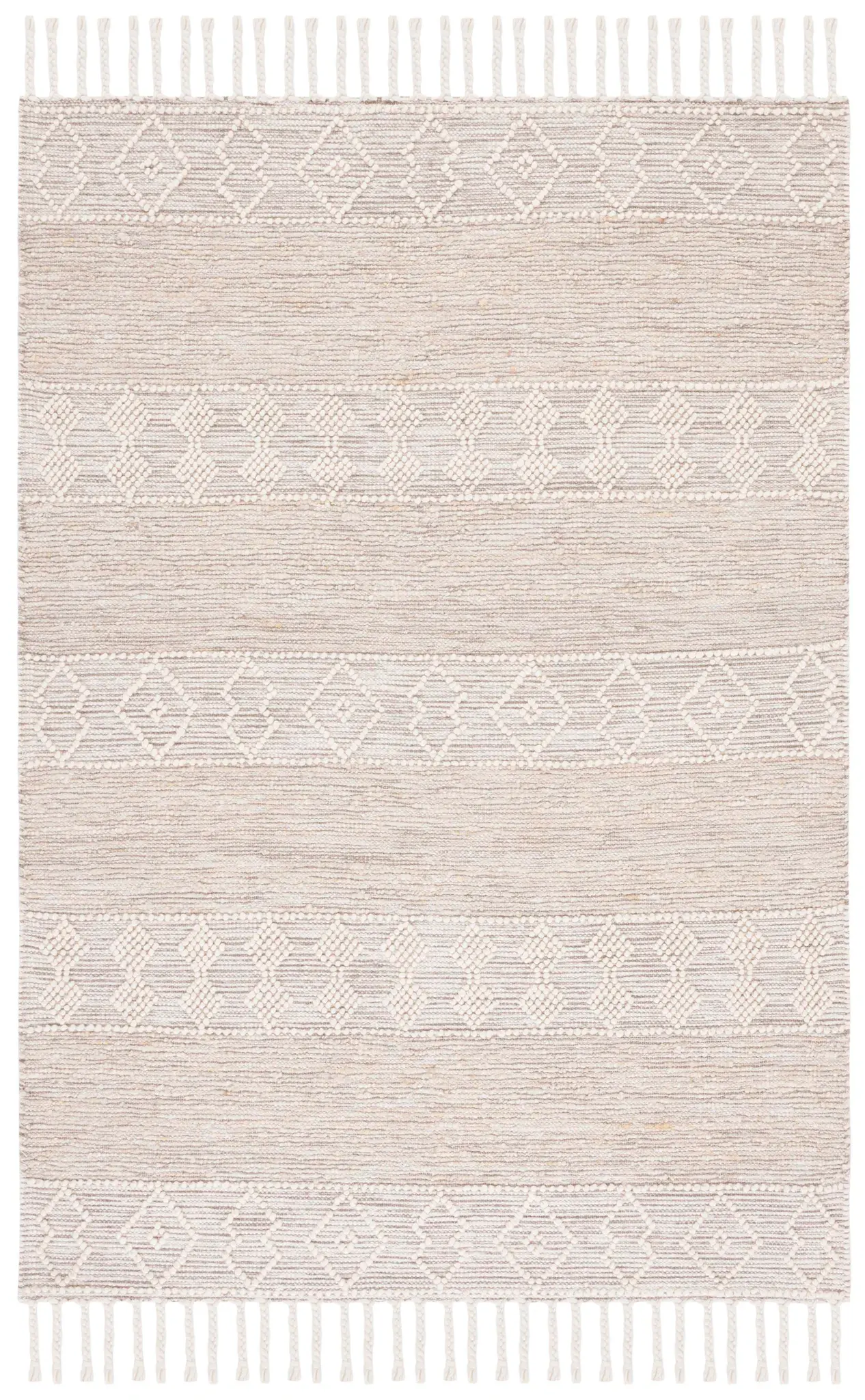 Natura Geometric Banded Stripe Hand-Woven Wool Rug