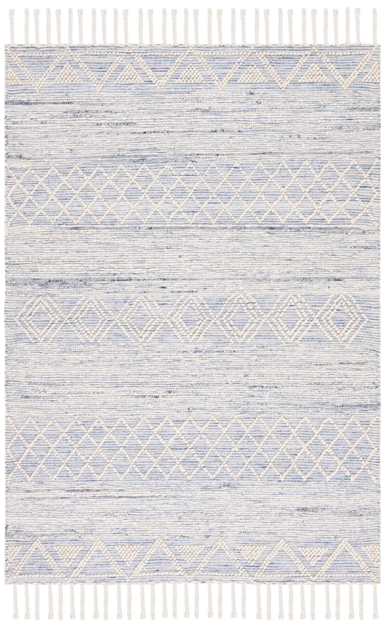 Natura Linear Banded Diamond Hand-Woven Wool Rug