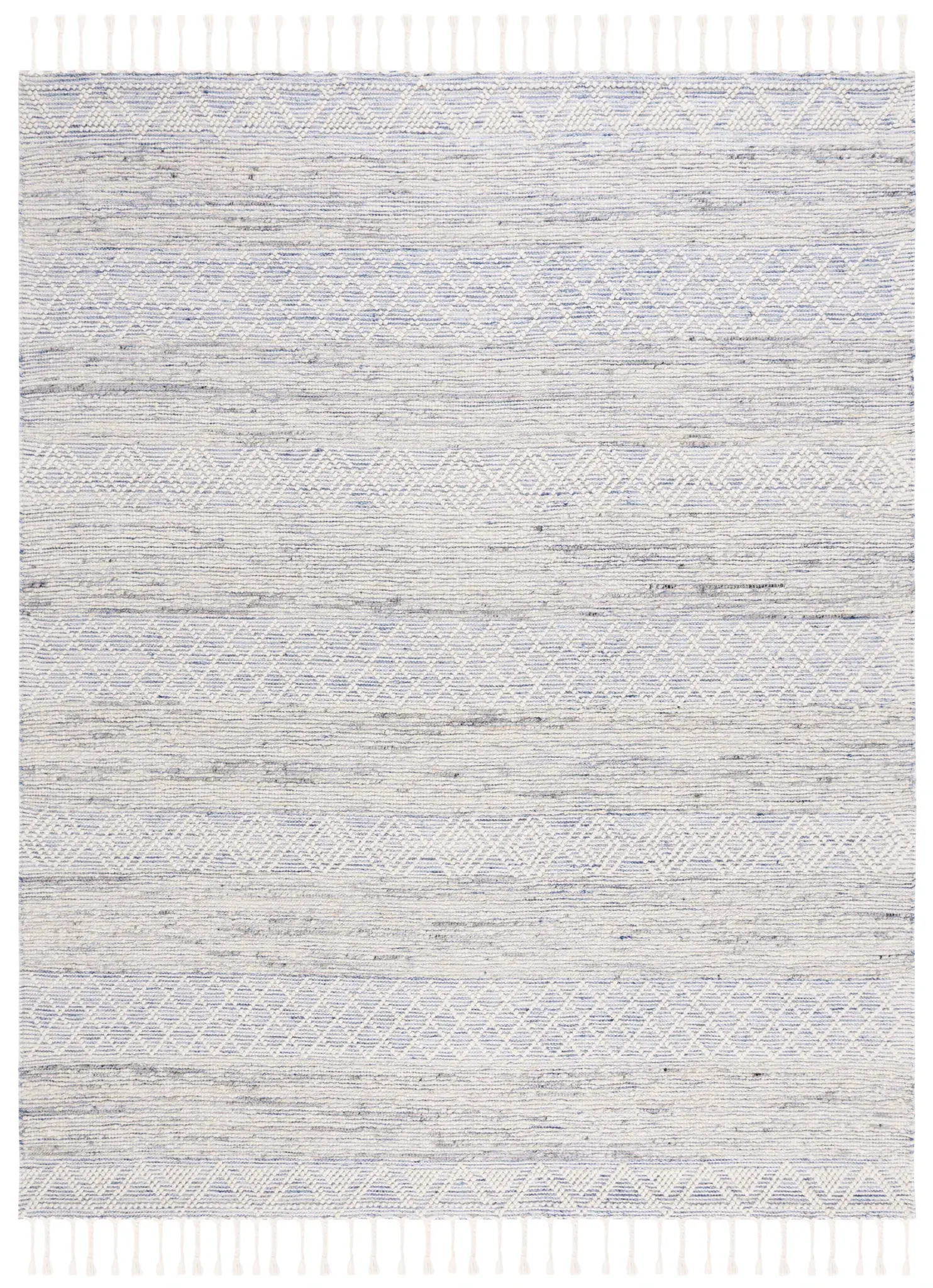 Natura Linear Banded Diamond Hand-Woven Wool Rug