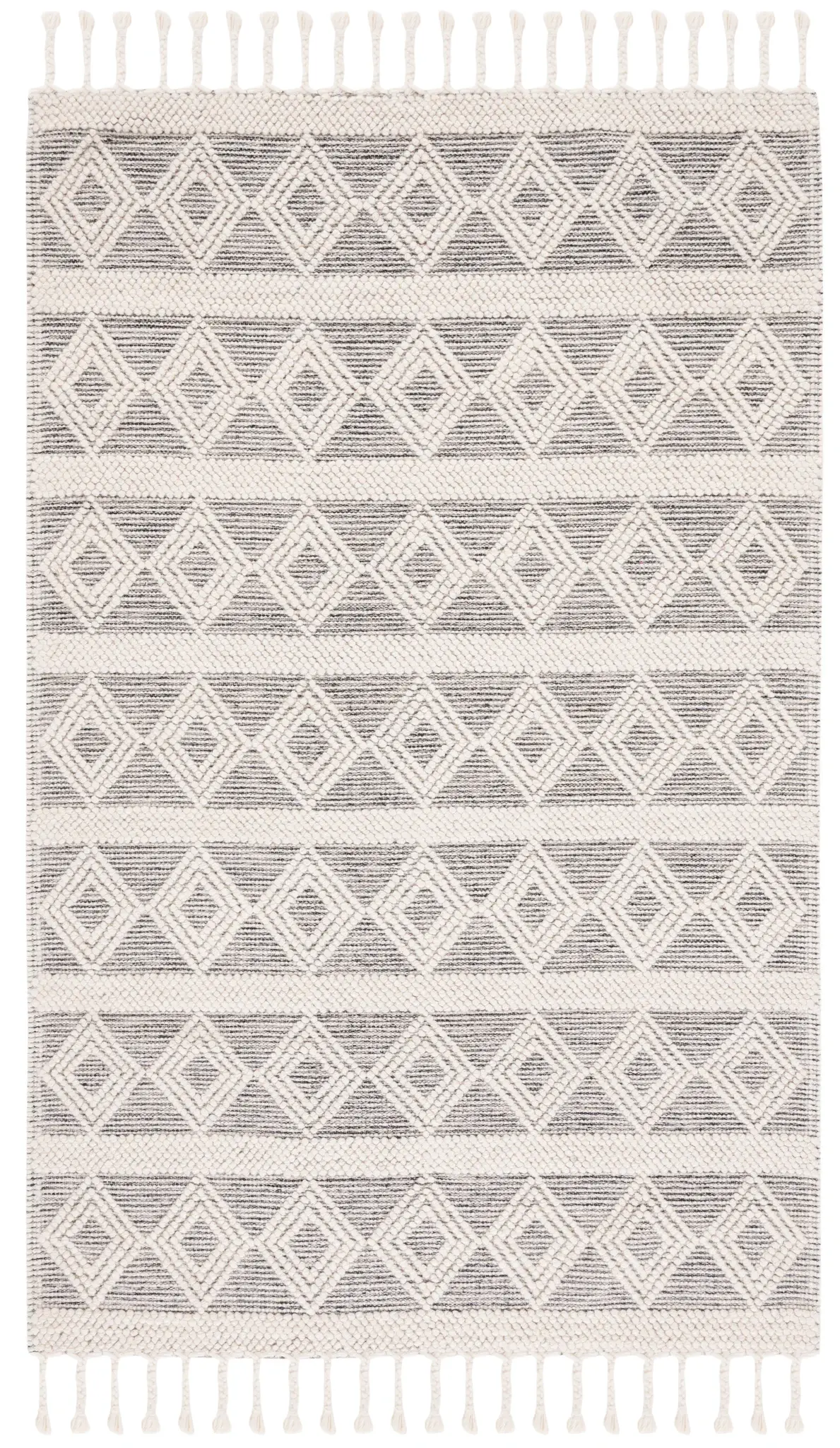 Natura Diamond Banded Flatweave Wool Rug
