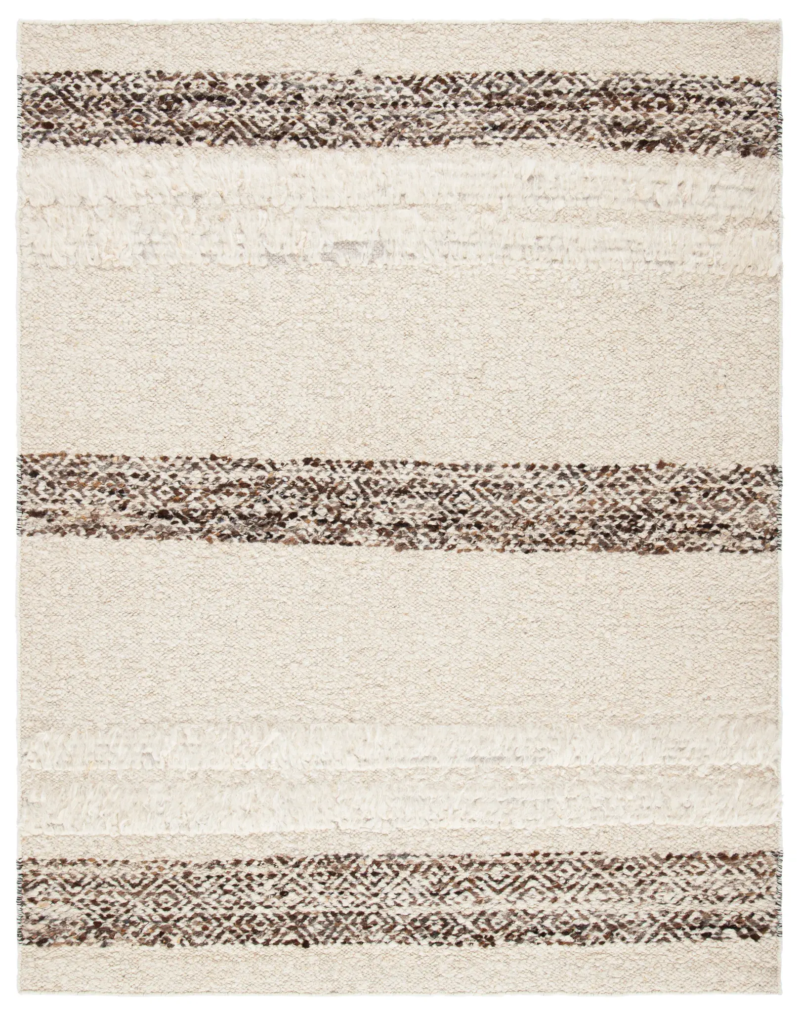 Natura Kozani Banded Diamond Hand-Woven Wool Rug