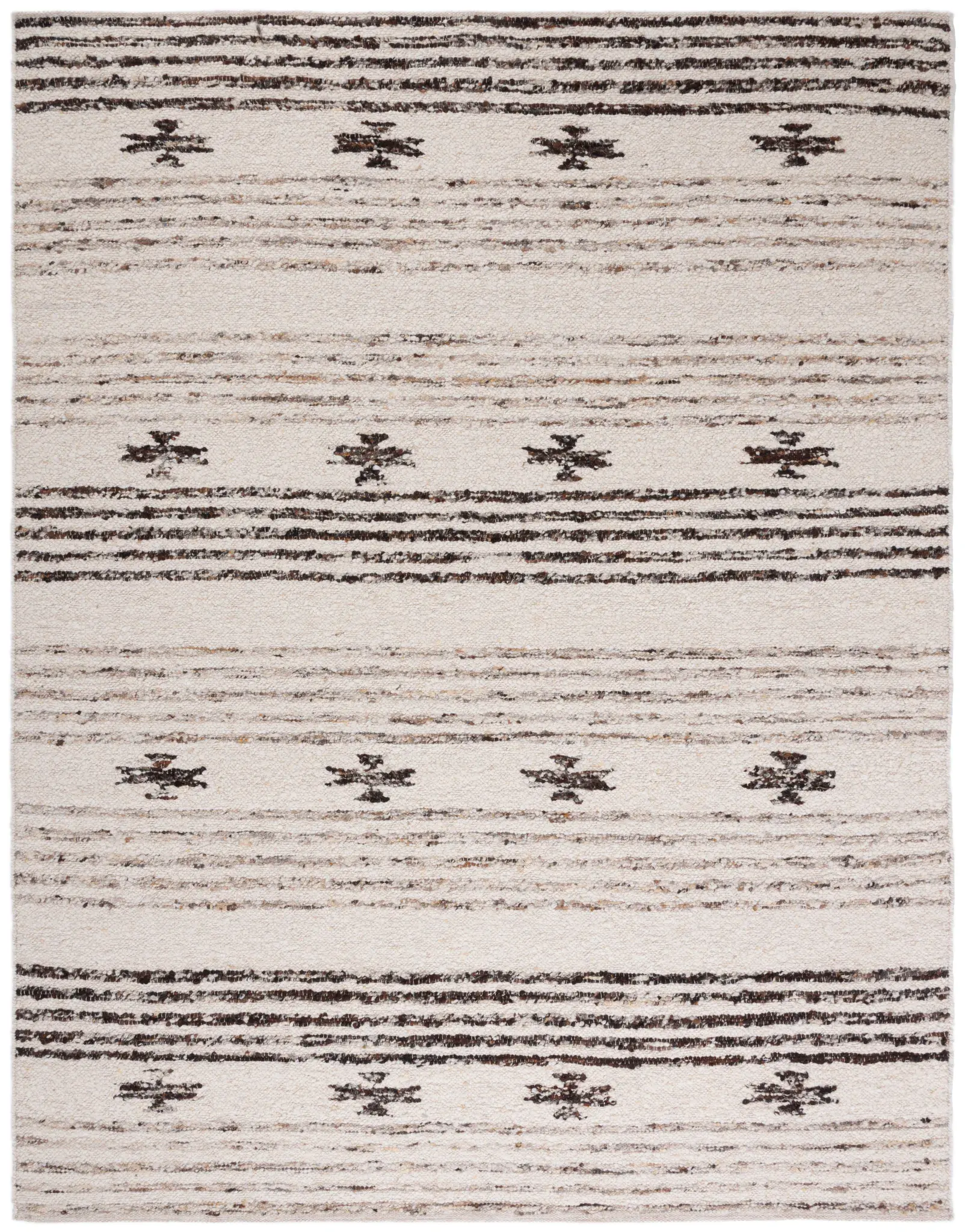 Natural Fiber Natura Banded Tribal Hand-Woven Wool Rug