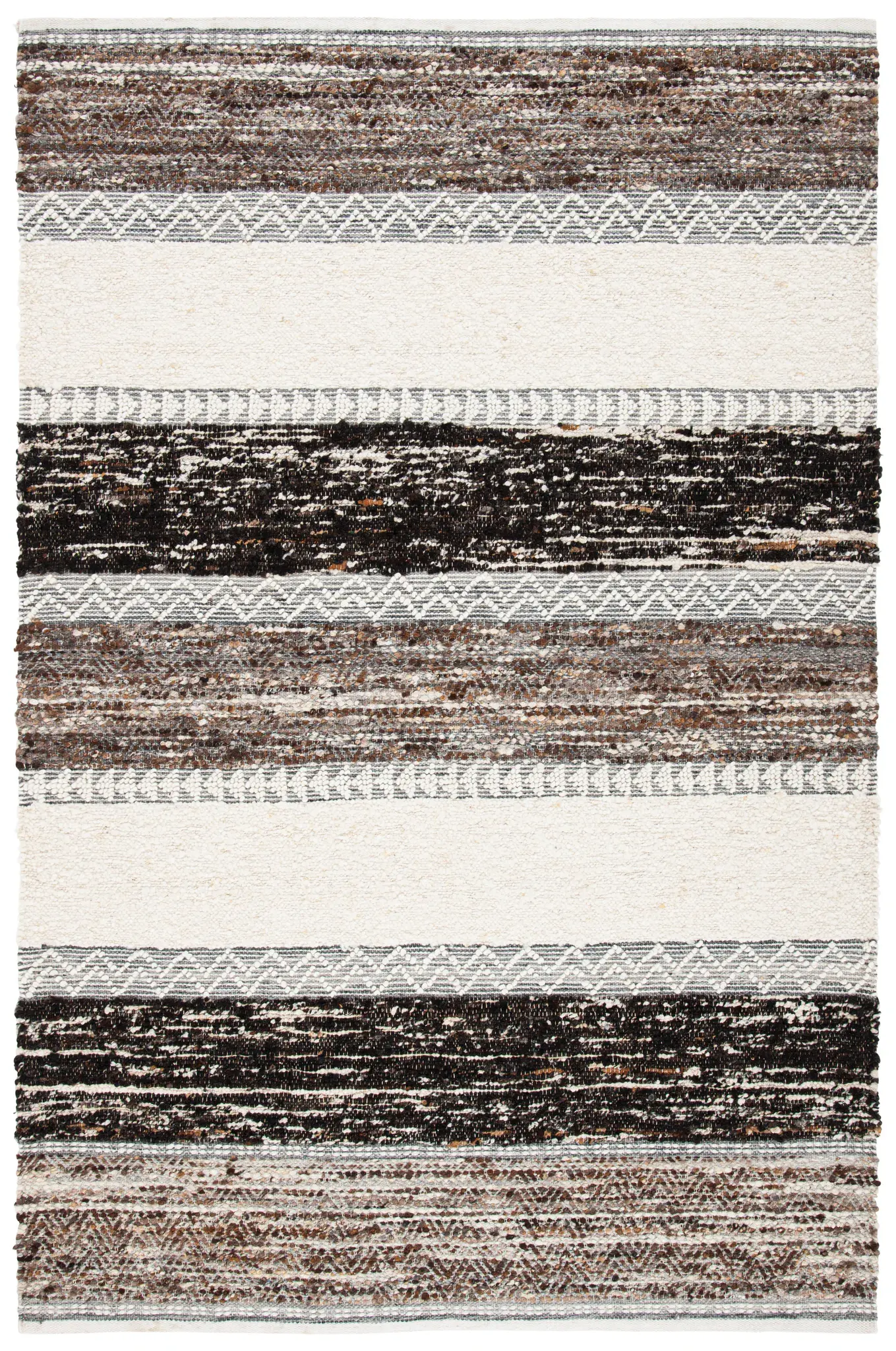 Natura Banded Chevron Hand-Woven Wool Rug