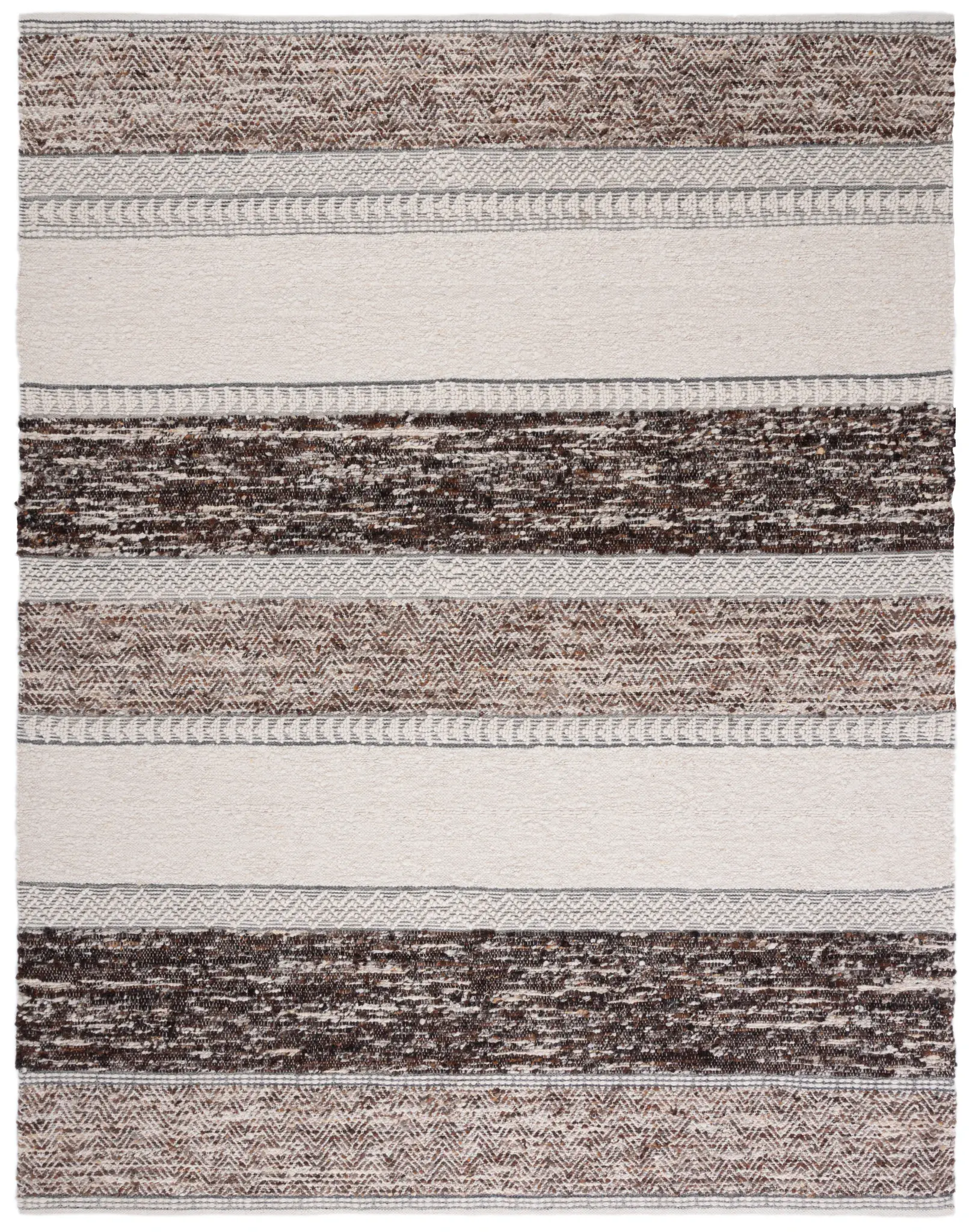 Natura Banded Chevron Hand-Woven Wool Rug