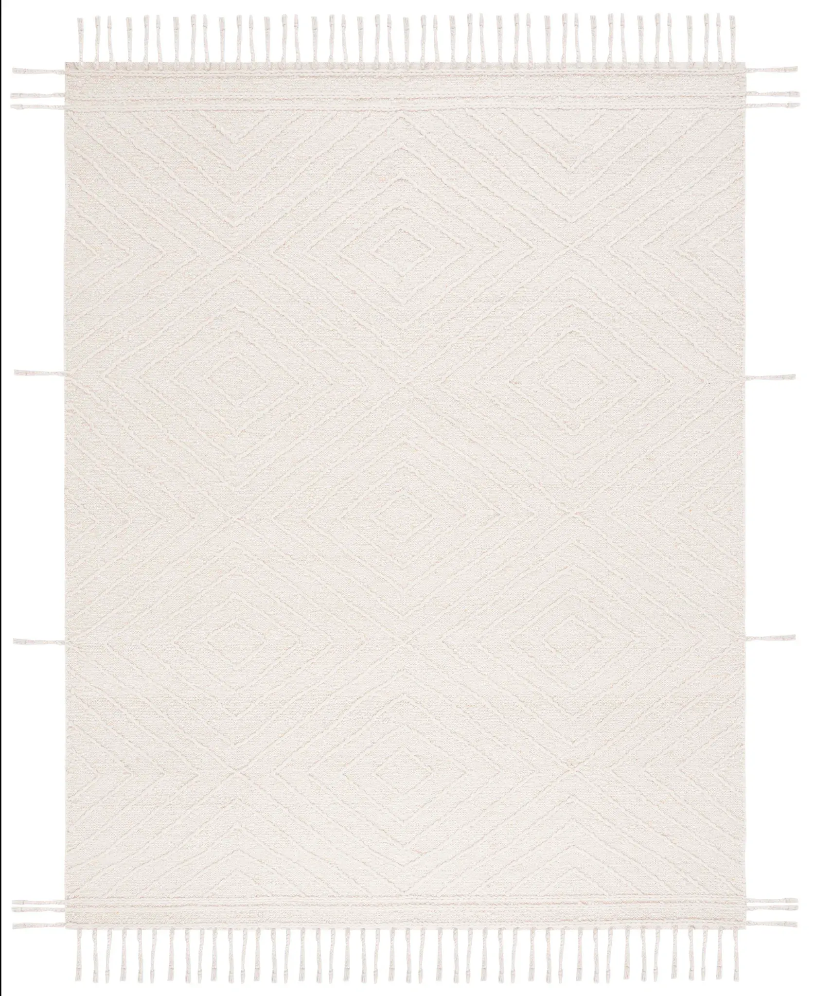 Natura Textured Concentric Diamond Hand-Woven Wool Rug