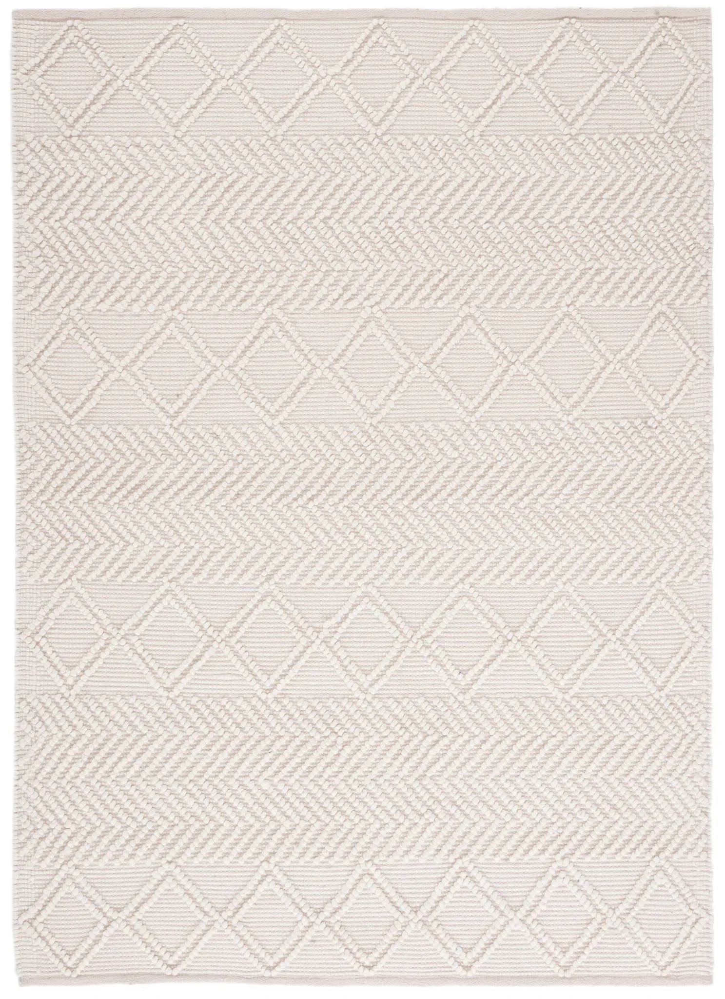 Natura Herringbone And Diamond Hand-Woven Wool Rug