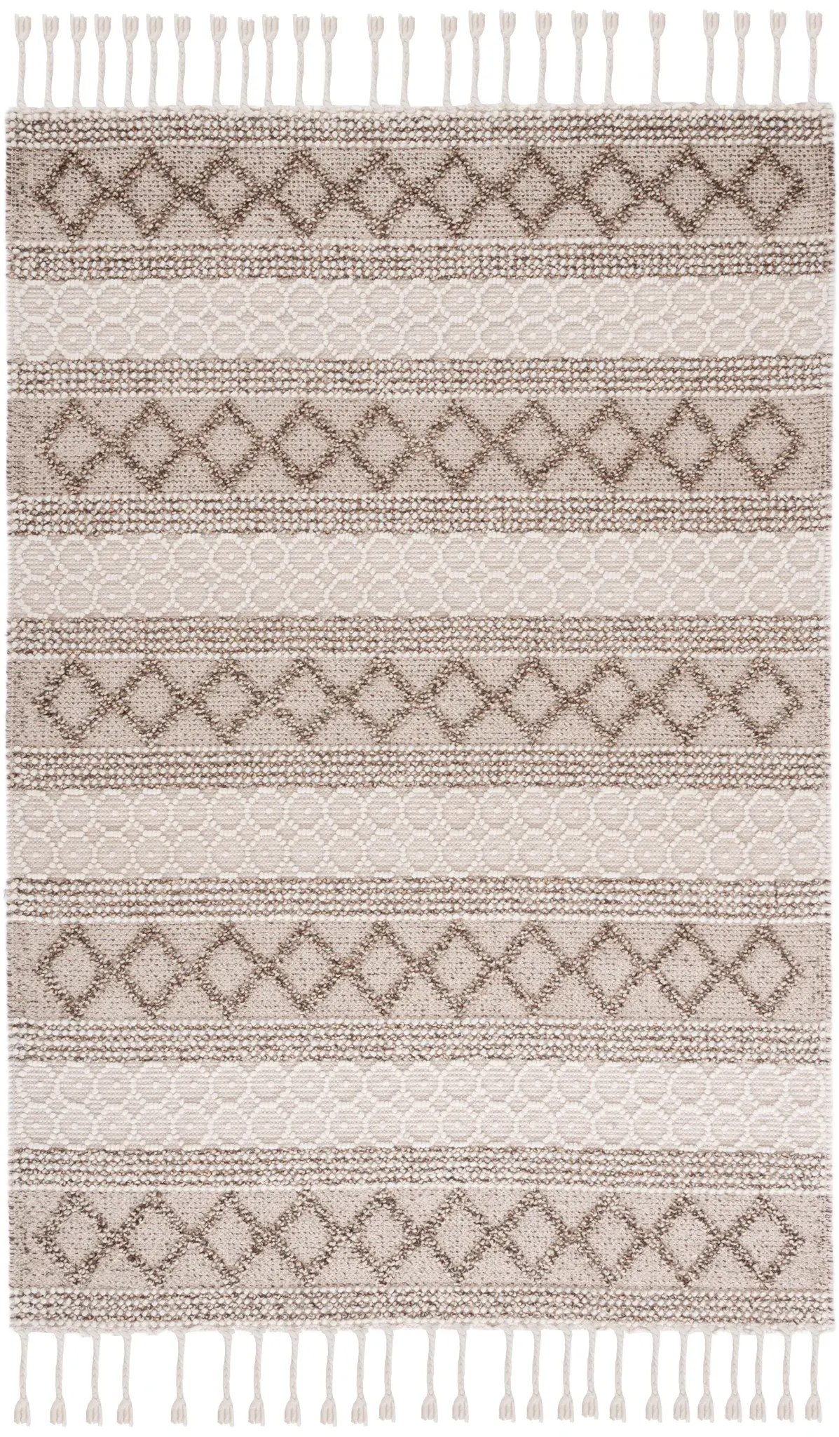 Natura Trellis Stripe Hand-Woven Wool Rug