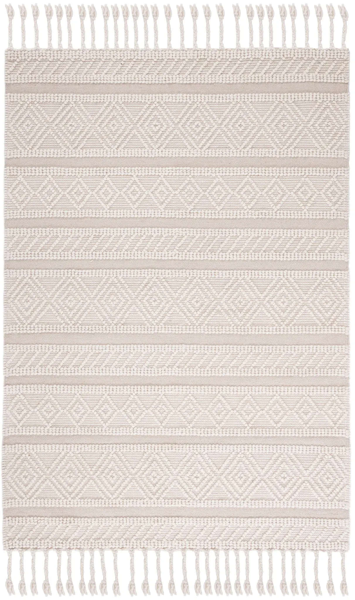 Natura Tribal Banded Diamond Hand-Woven Wool Rug