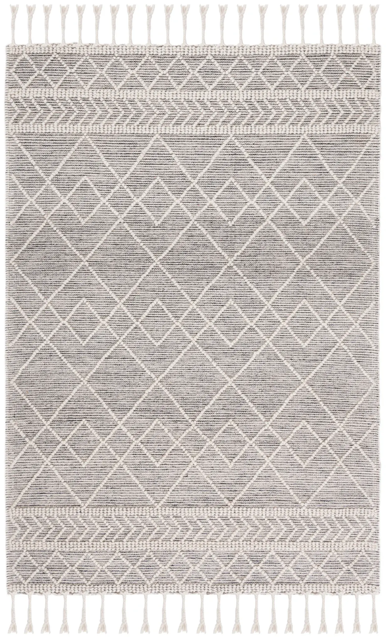 Natura Moroccan Diamond Stripe Hand-Woven Wool Rug
