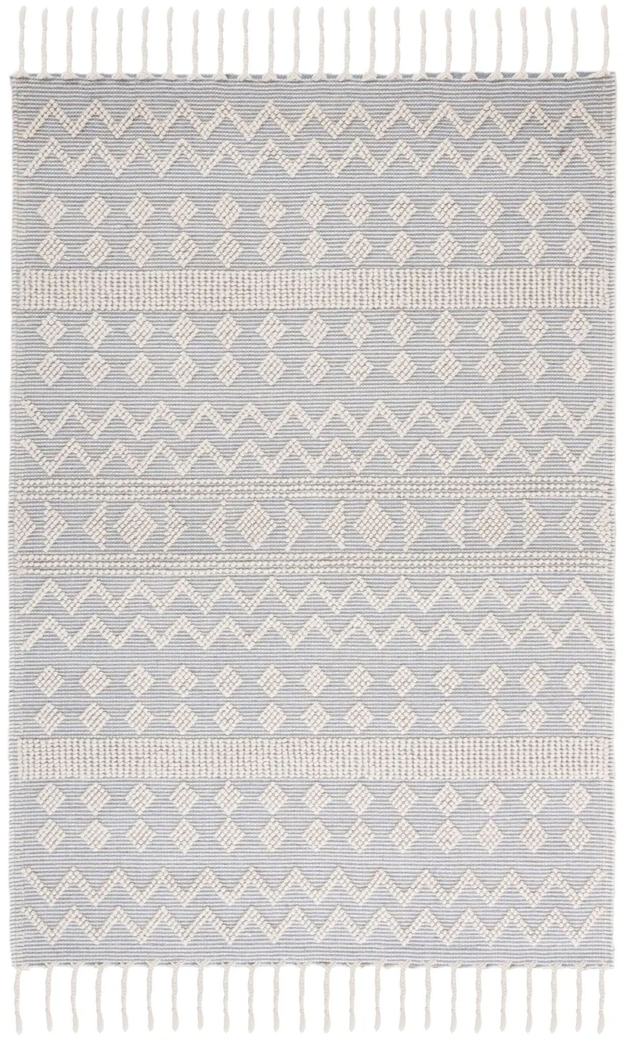 Natura Tribal Banded Fringe Hand-Woven Wool Rug