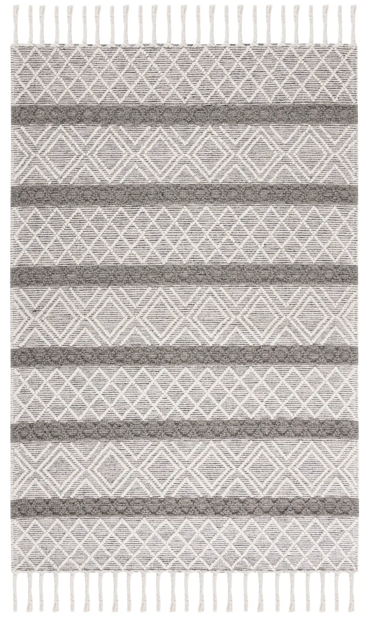 Natura Nested Diamond Lattice Stripe Hand-Woven Wool Rug