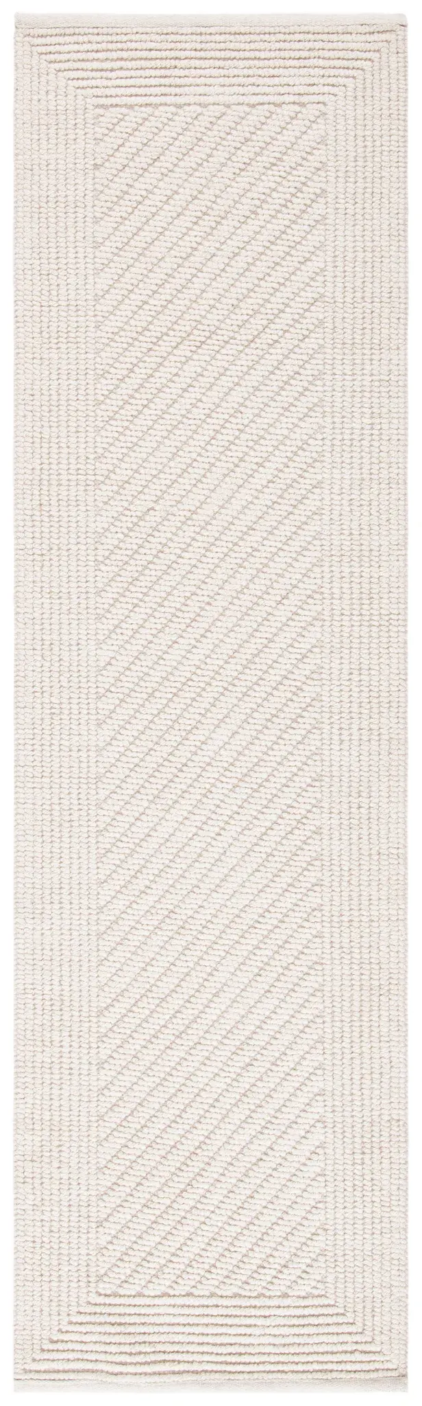 Natura Ribbed Border Hand-Woven Wool Rug