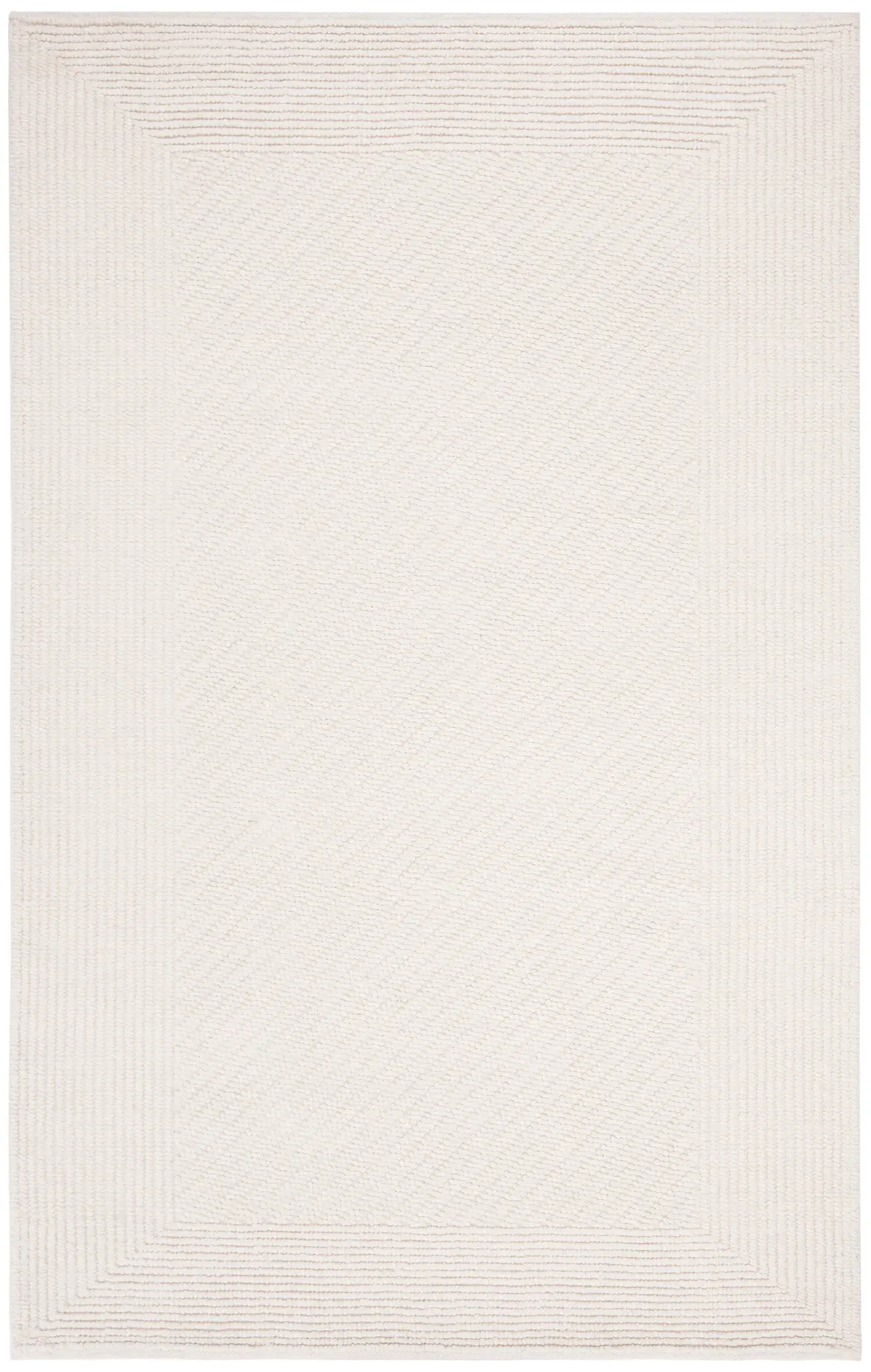 Natura Ribbed Border Hand-Woven Wool Rug