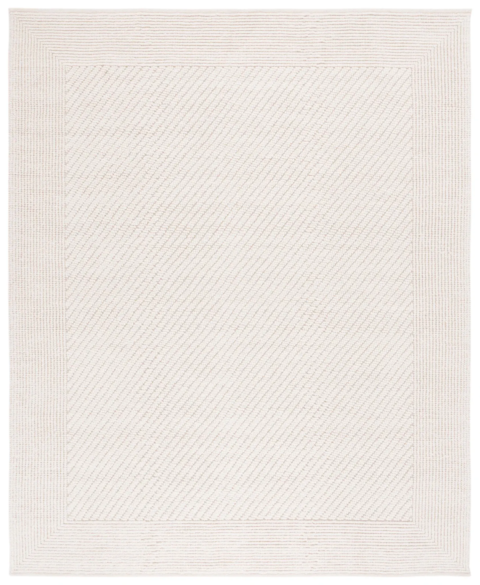 Natura Ribbed Border Hand-Woven Wool Rug