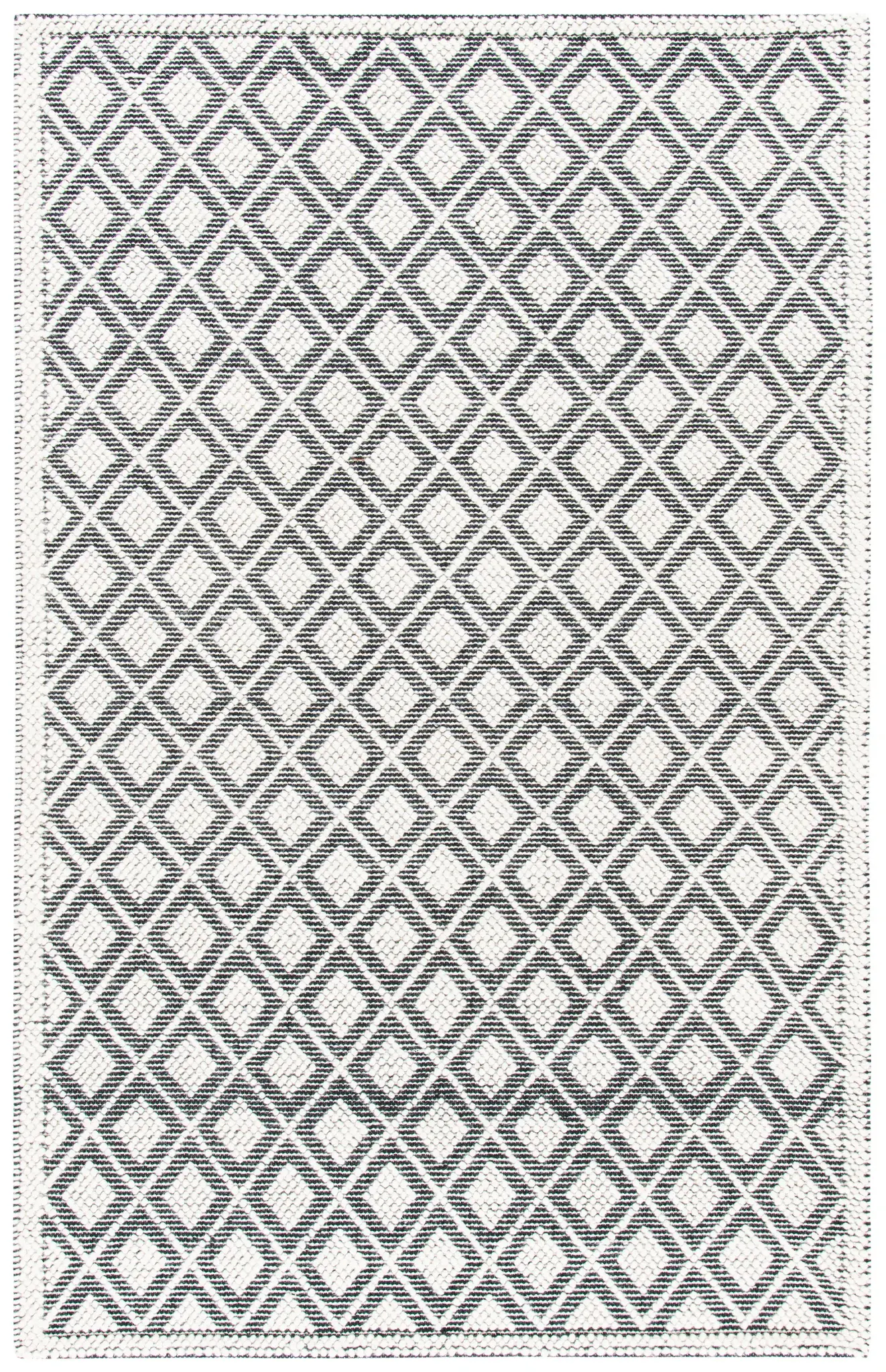 Natura Nested Diamond Bordered Hand-Woven Wool Rug