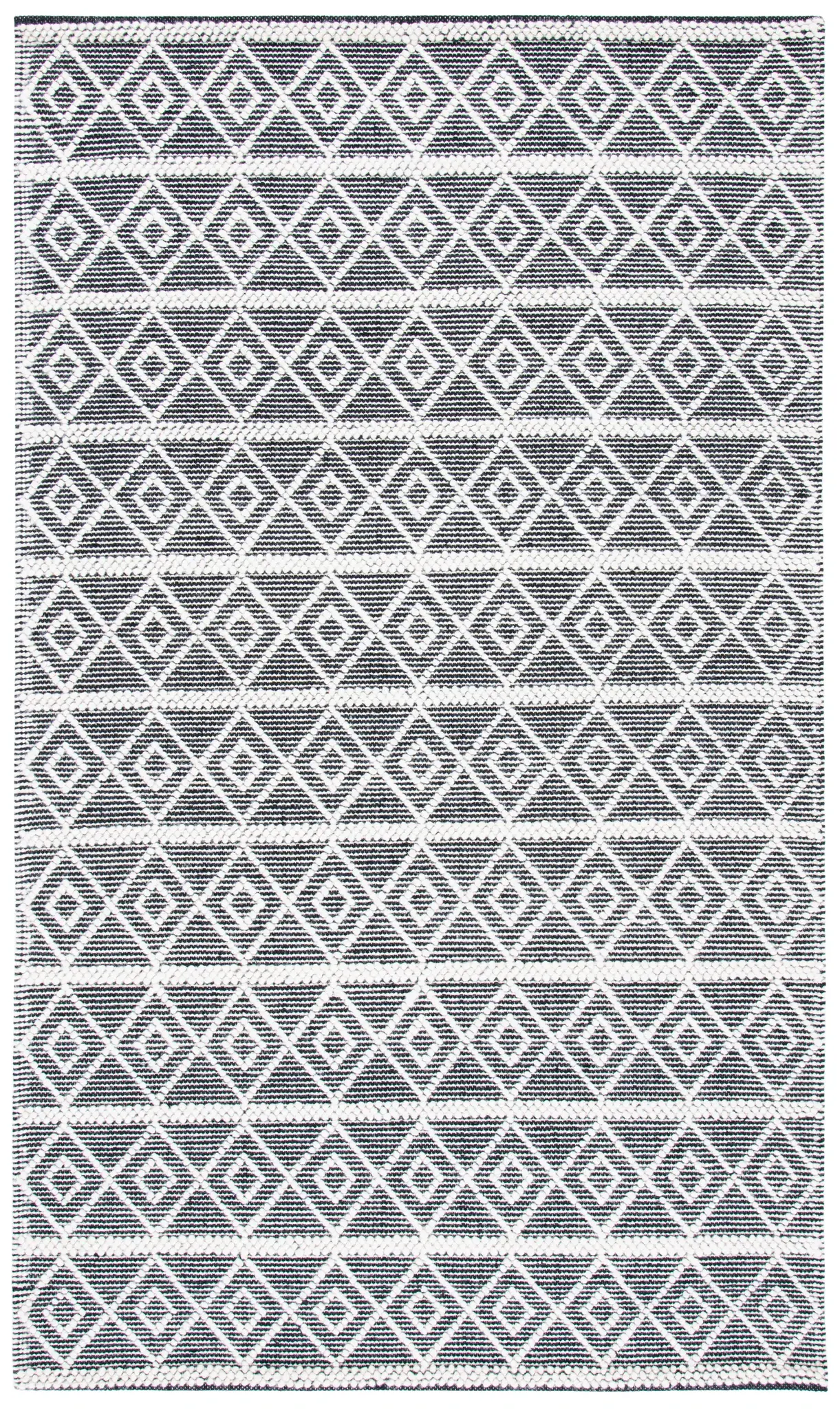 Natura Nested Diamond Stripe Hand-Woven Wool Rug