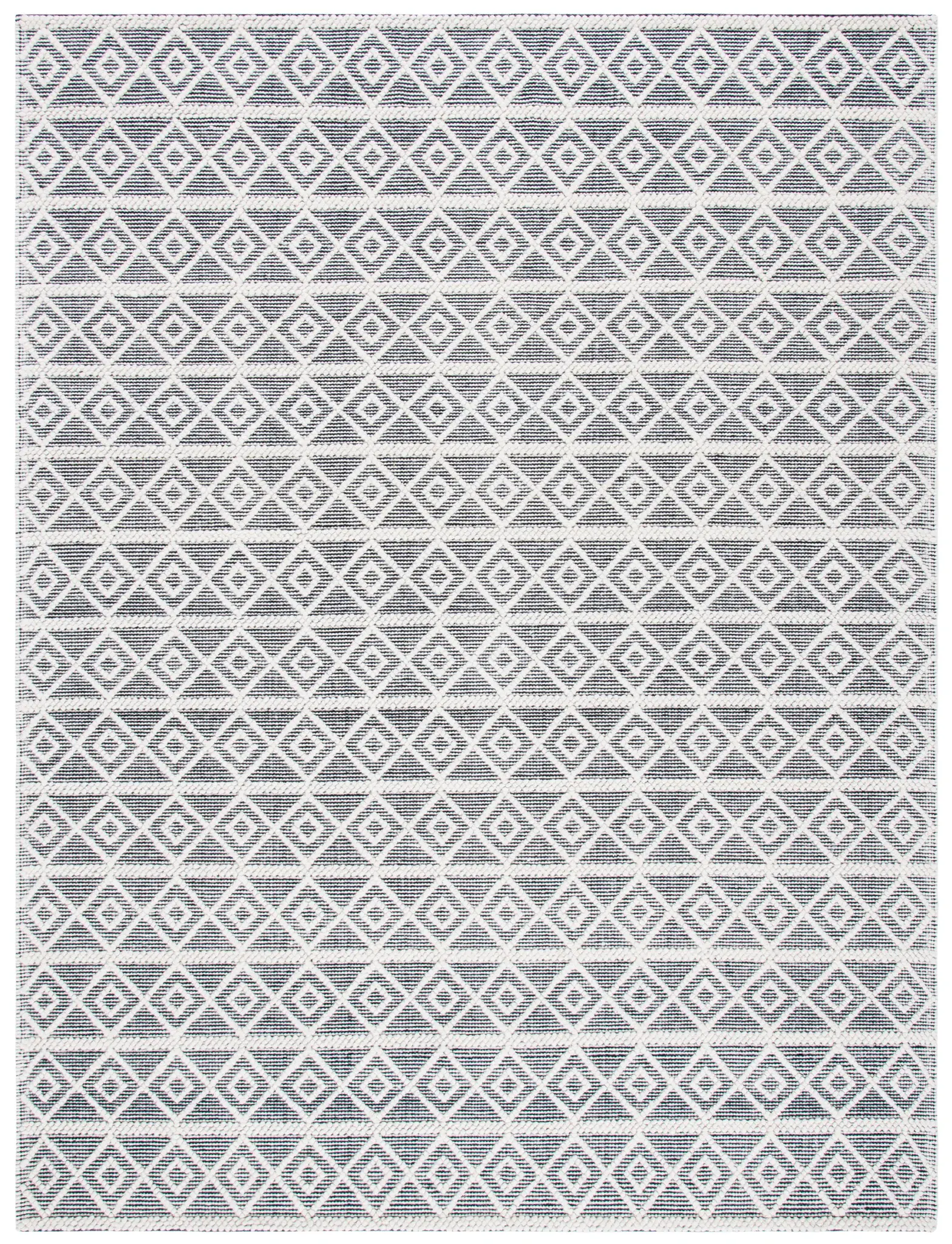 Natura Nested Diamond Stripe Hand-Woven Wool Rug