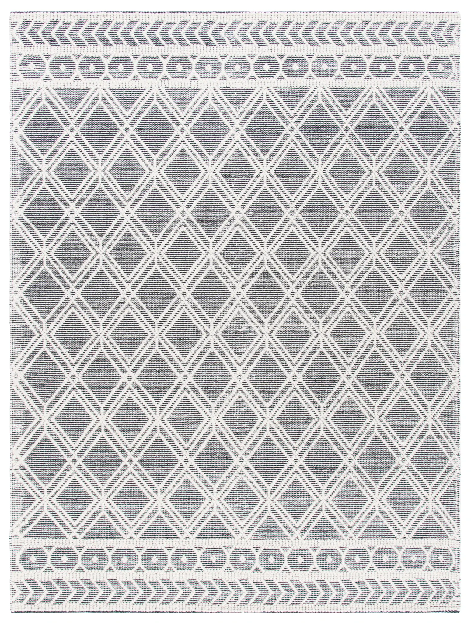 Natura Diamond Lattice Border Hand-Woven Wool Rug