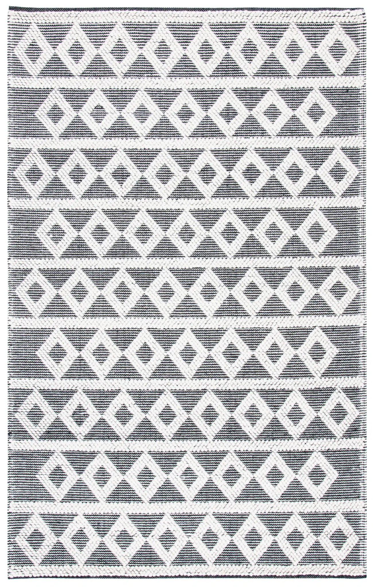 Natura Stacked Diamond Hand-Woven Wool Rug
