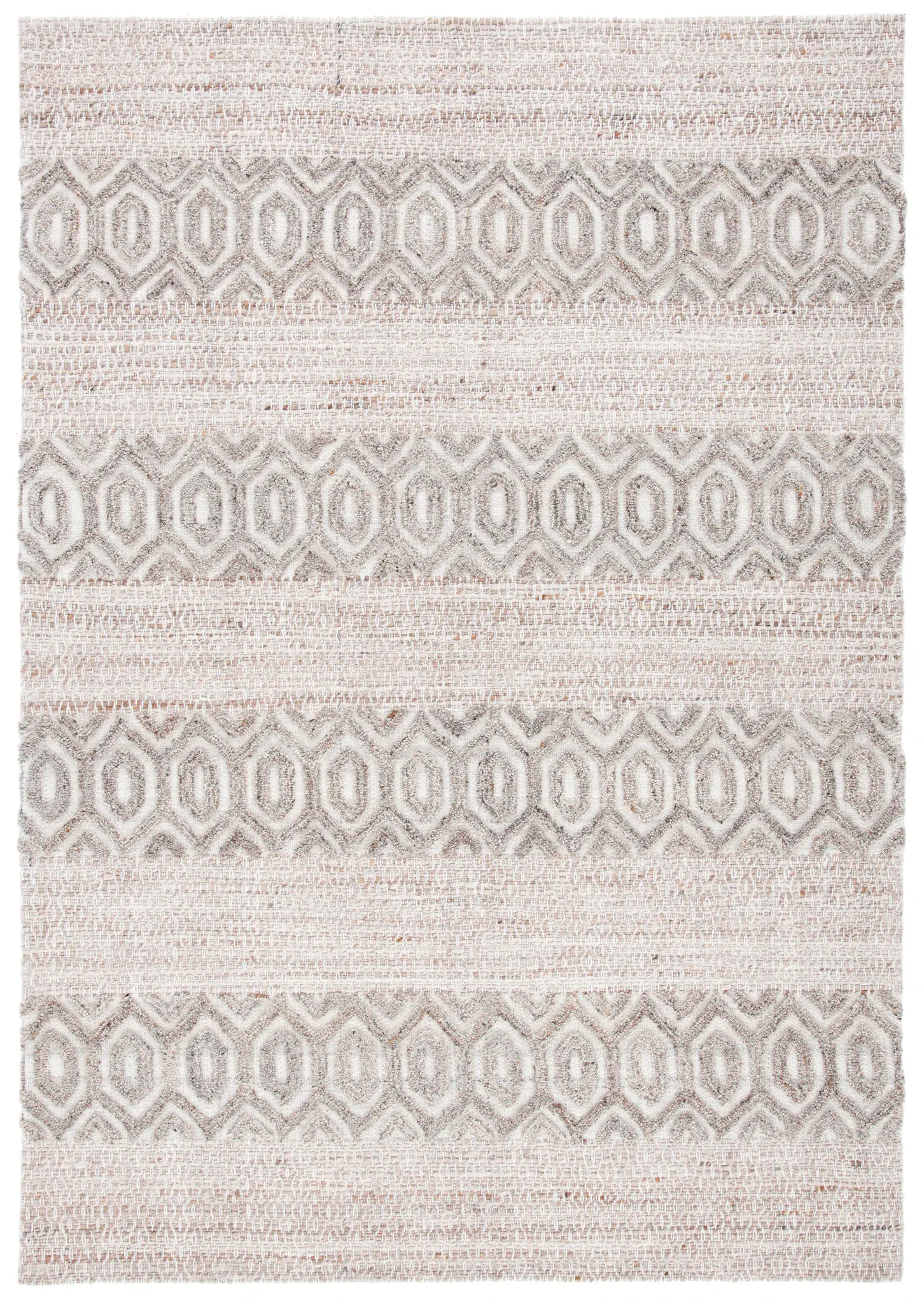 Natura Diamond Band Hand-Loomed Wool Rug