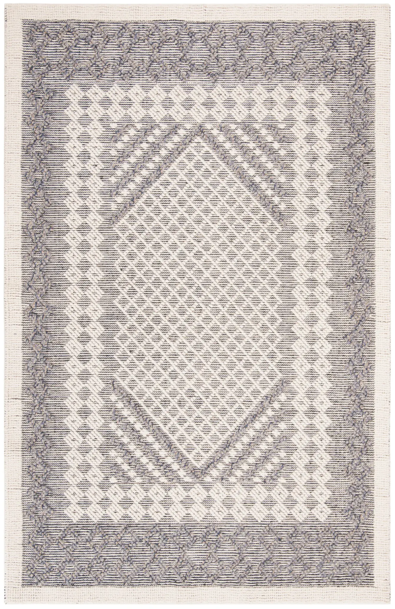Natura Diamond Medallion Bordered Hand-Woven Rug
