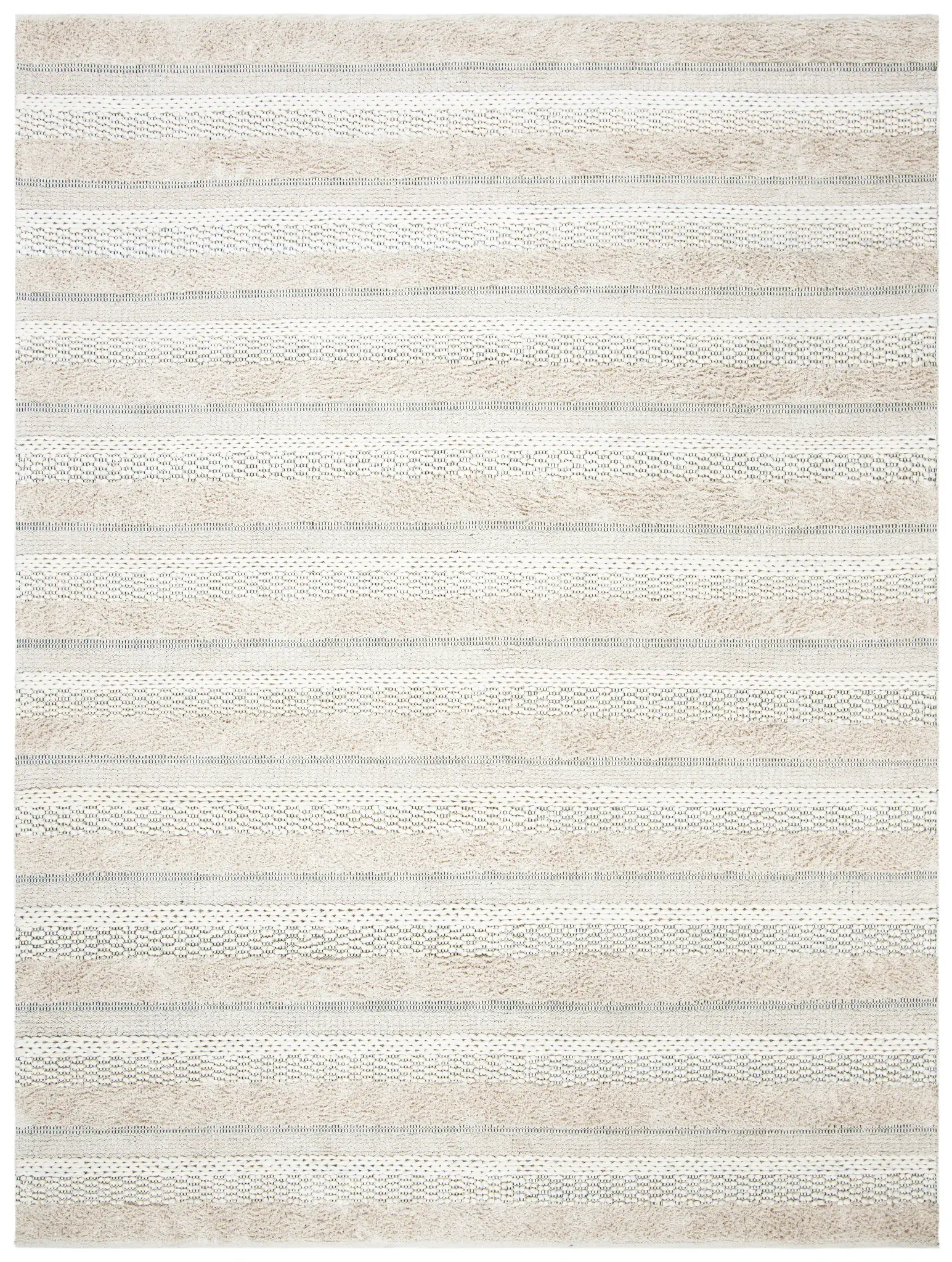 Natura Textured Stripe Hand-Woven Cotton Rug