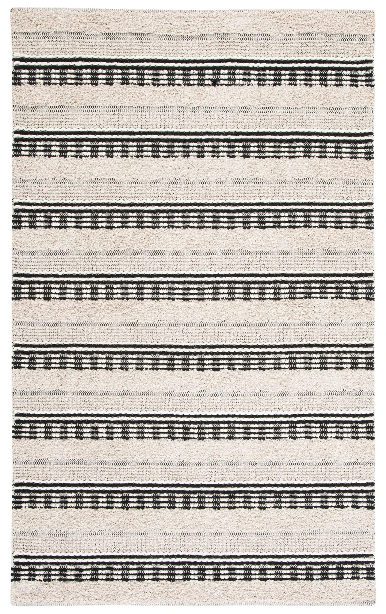 Natura Textured Stripe Hand-Woven Cotton Rug