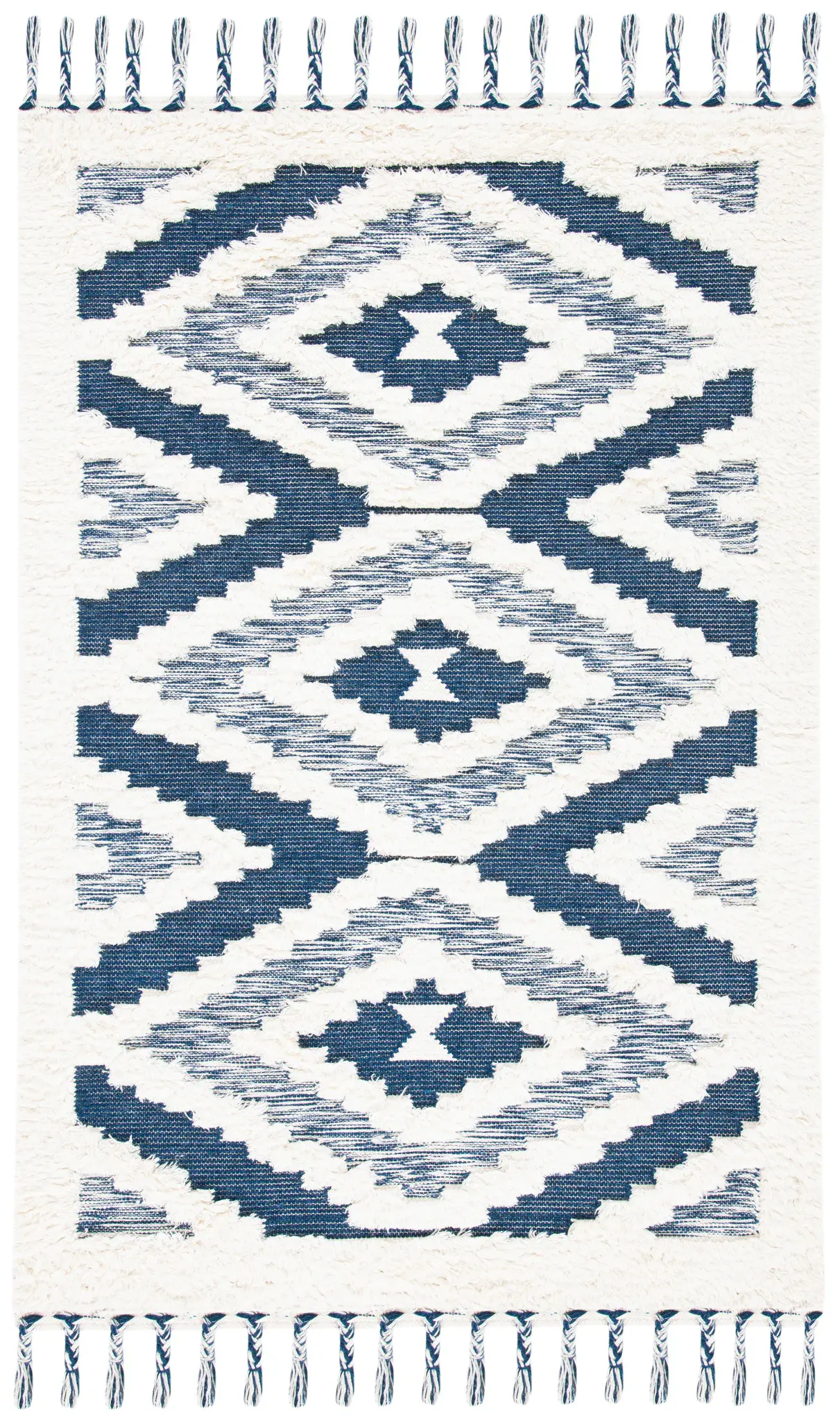 Natura Diamond Hand-Woven Shag Wool Rug