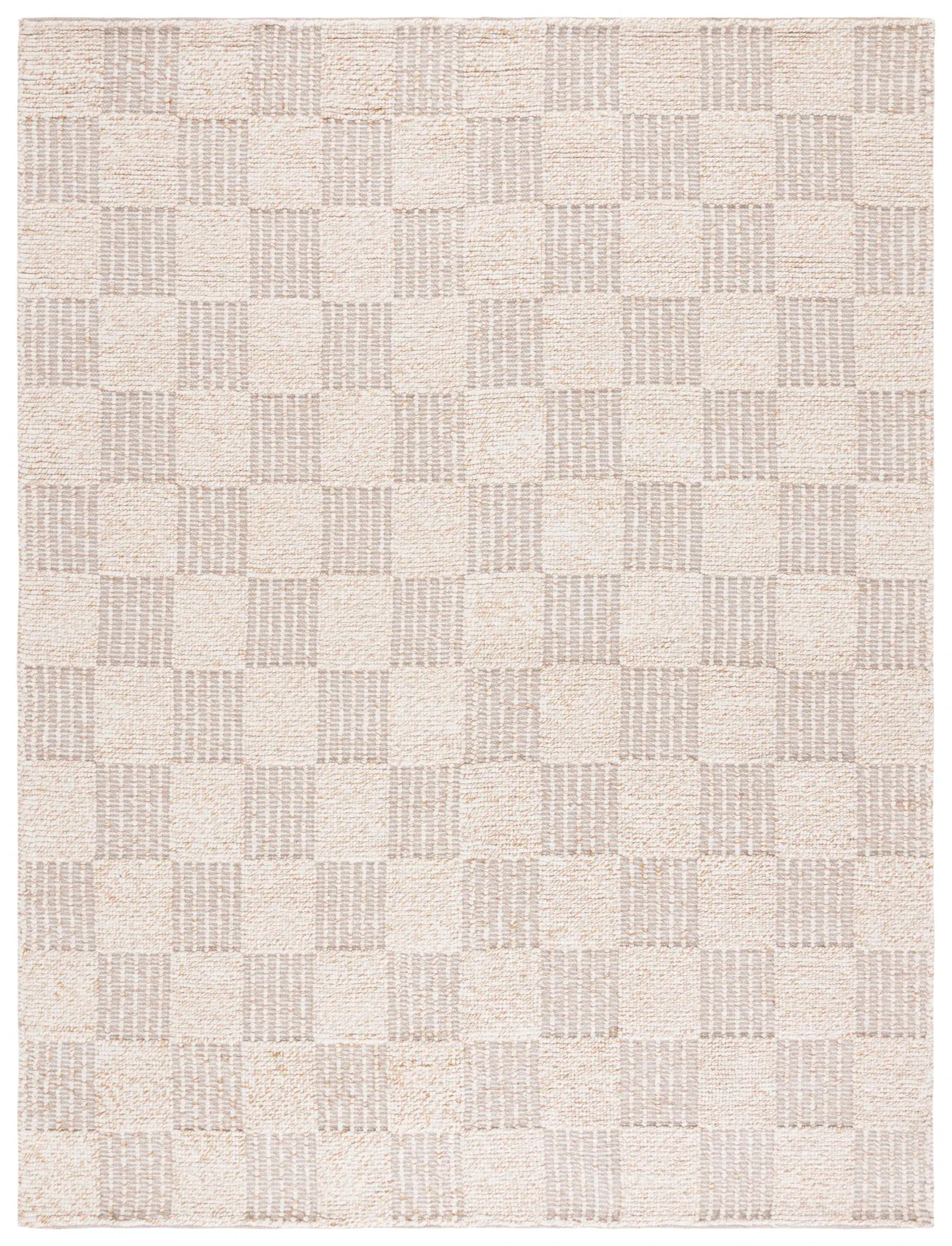 Natura Checkerboard Hand-Loomed Wool Rug