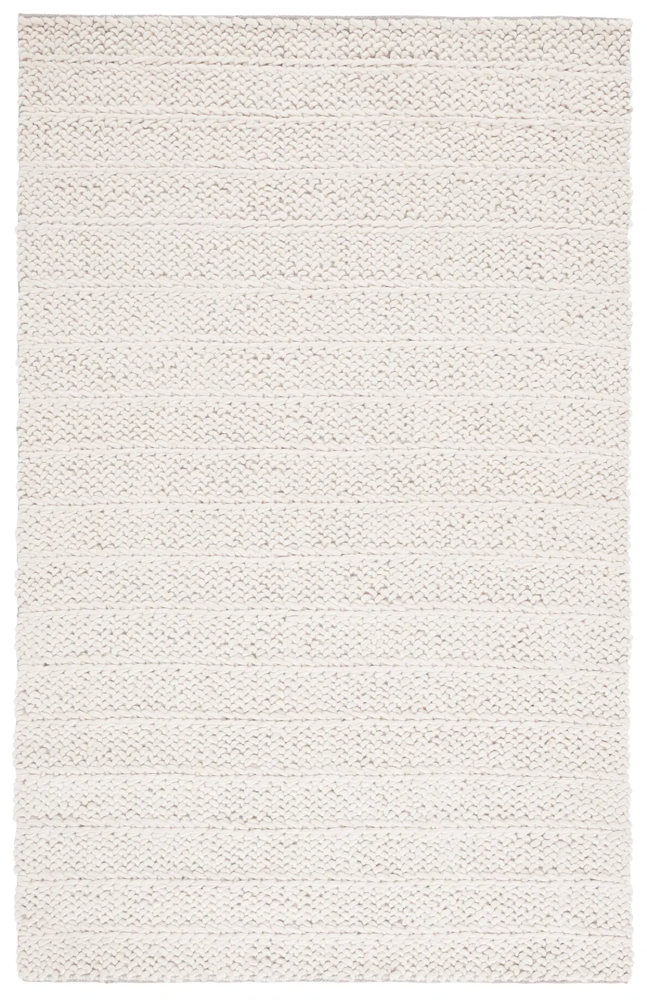 Natura Banded Ribbed Hand-Loomed Wool Rug