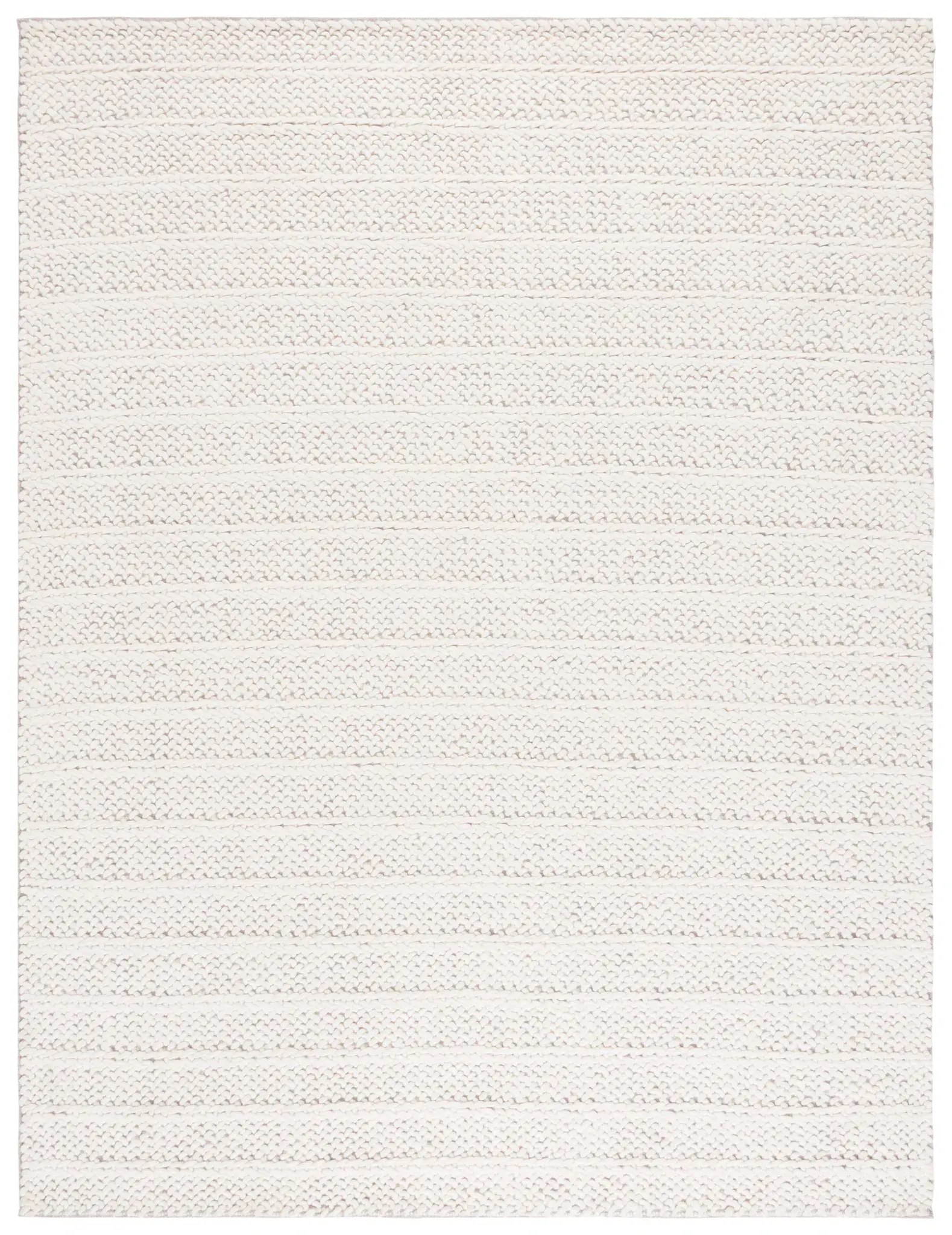 Natura Banded Ribbed Hand-Loomed Wool Rug