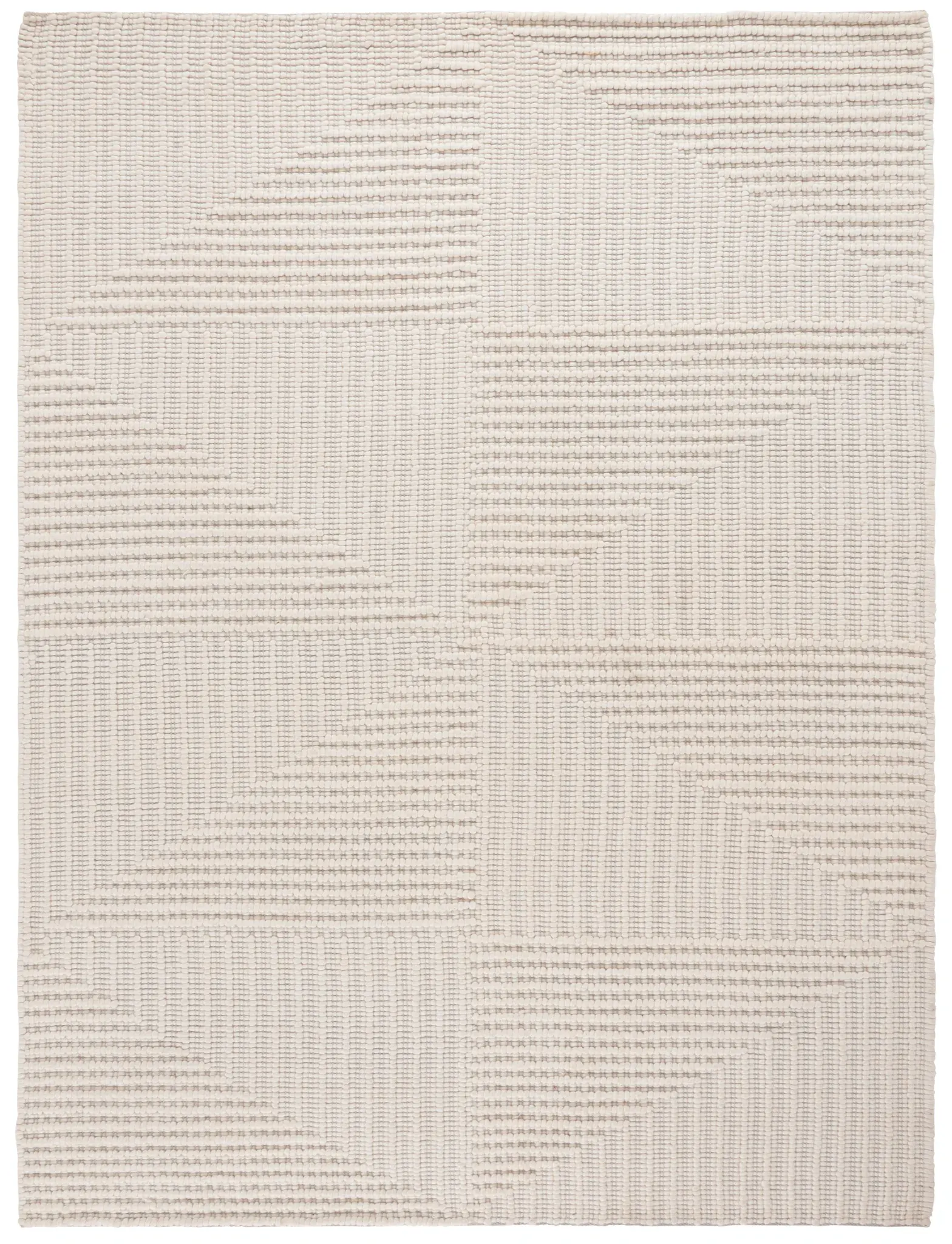 Natura Stepped Block Hand-Loomed Wool Rug