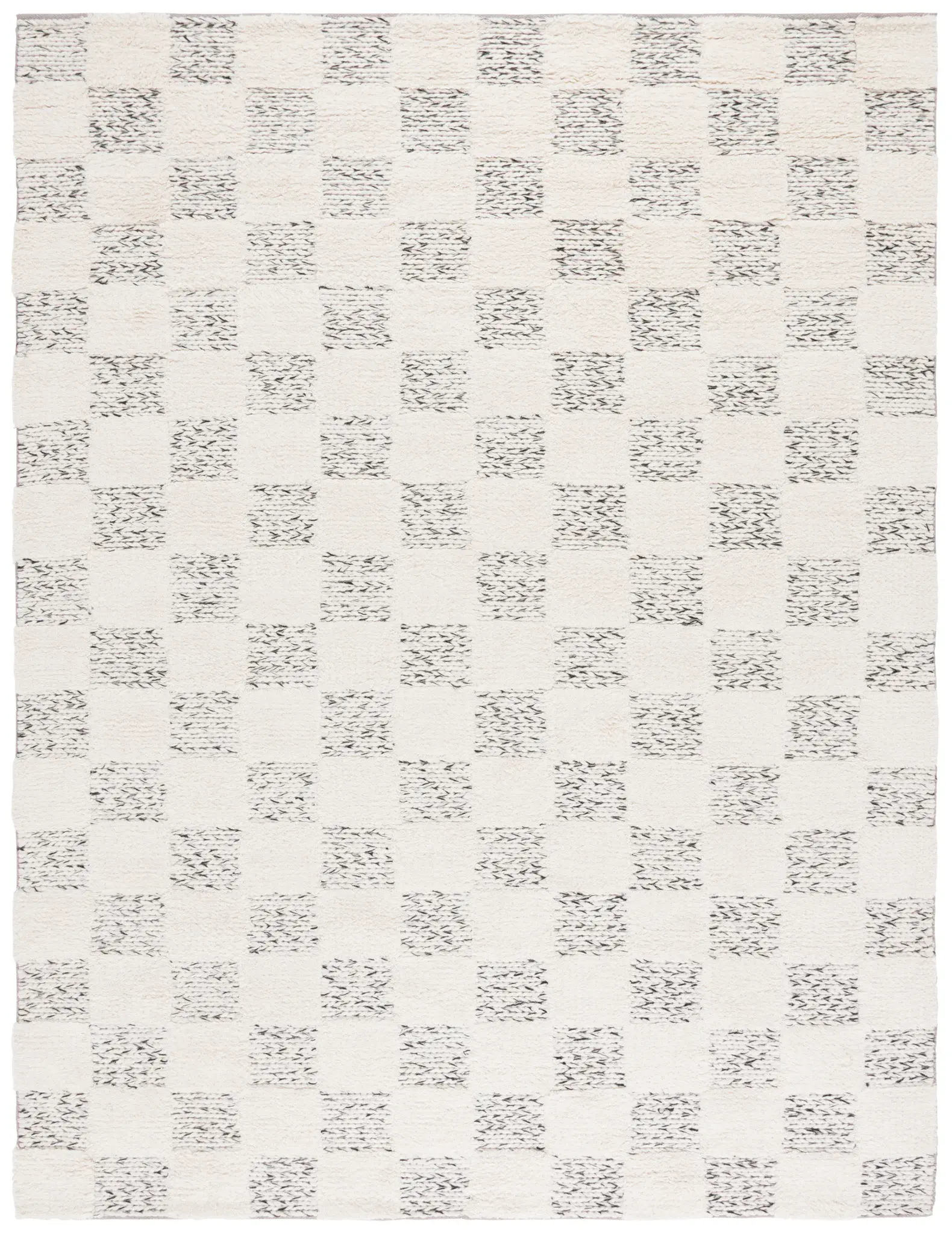 Natura Speckled Check Hand-Loomed Wool Rug