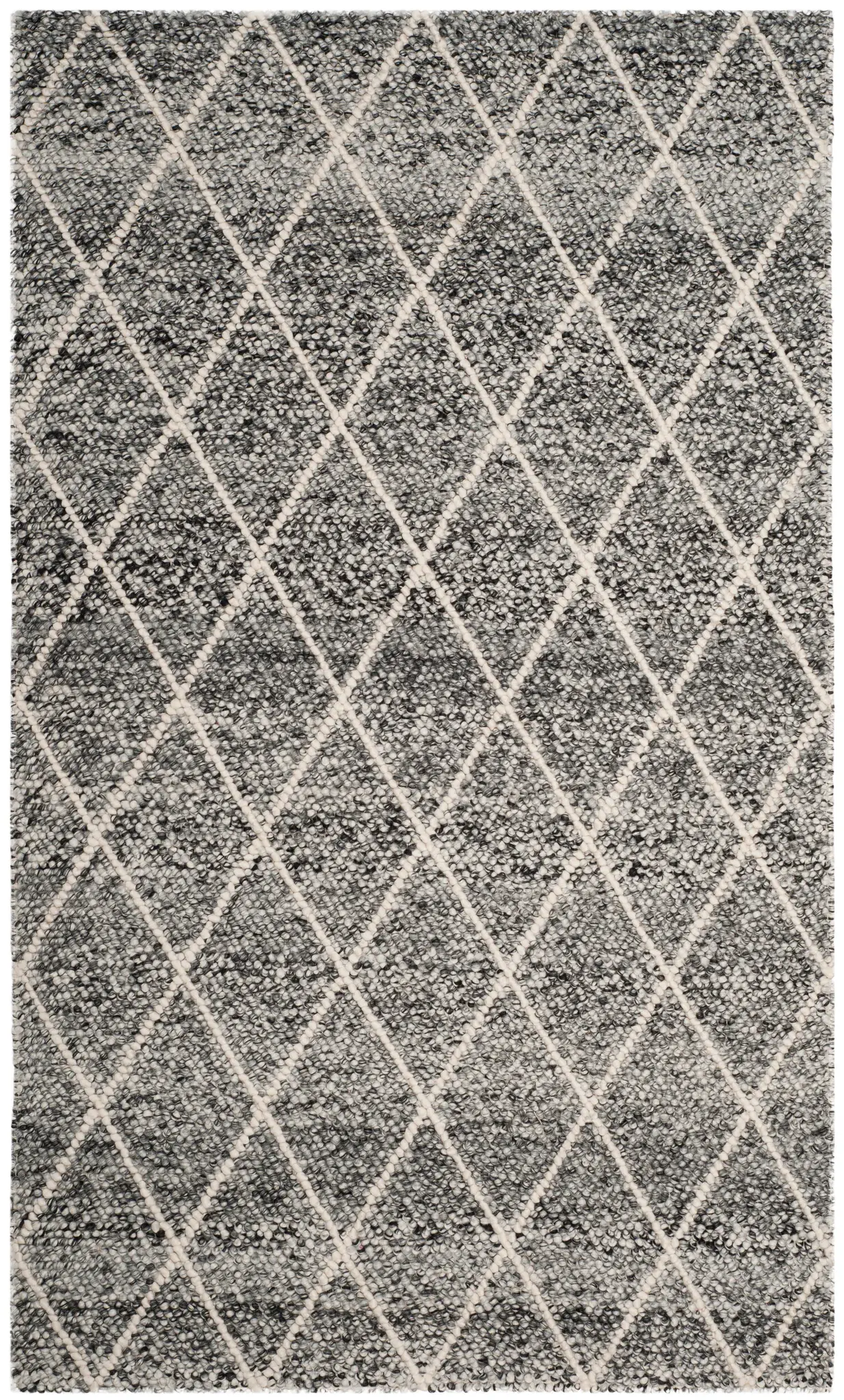 Natura Diamond Grid Hand-Woven Wool Rug