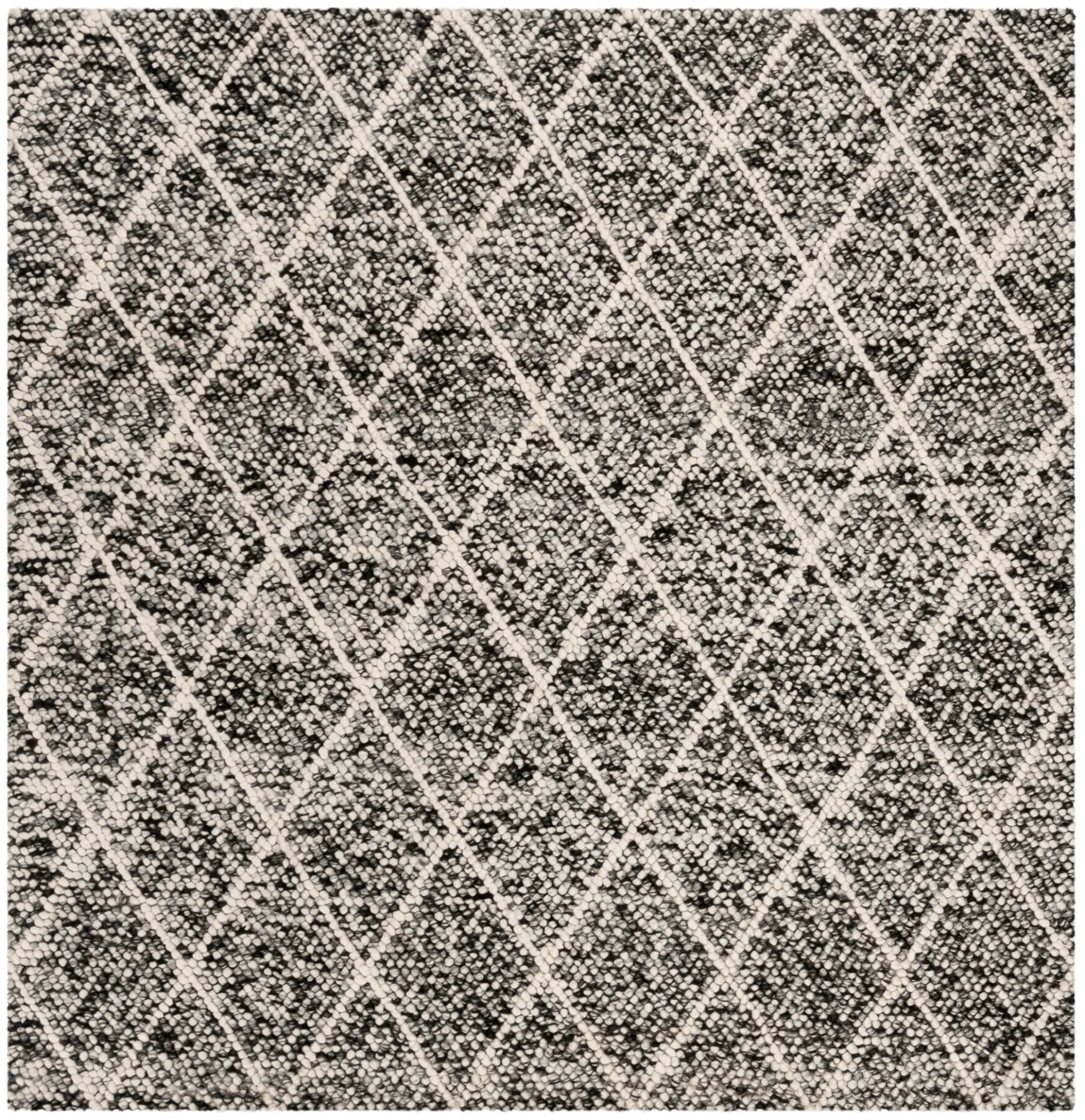 Natura Diamond Grid Hand-Woven Wool Rug