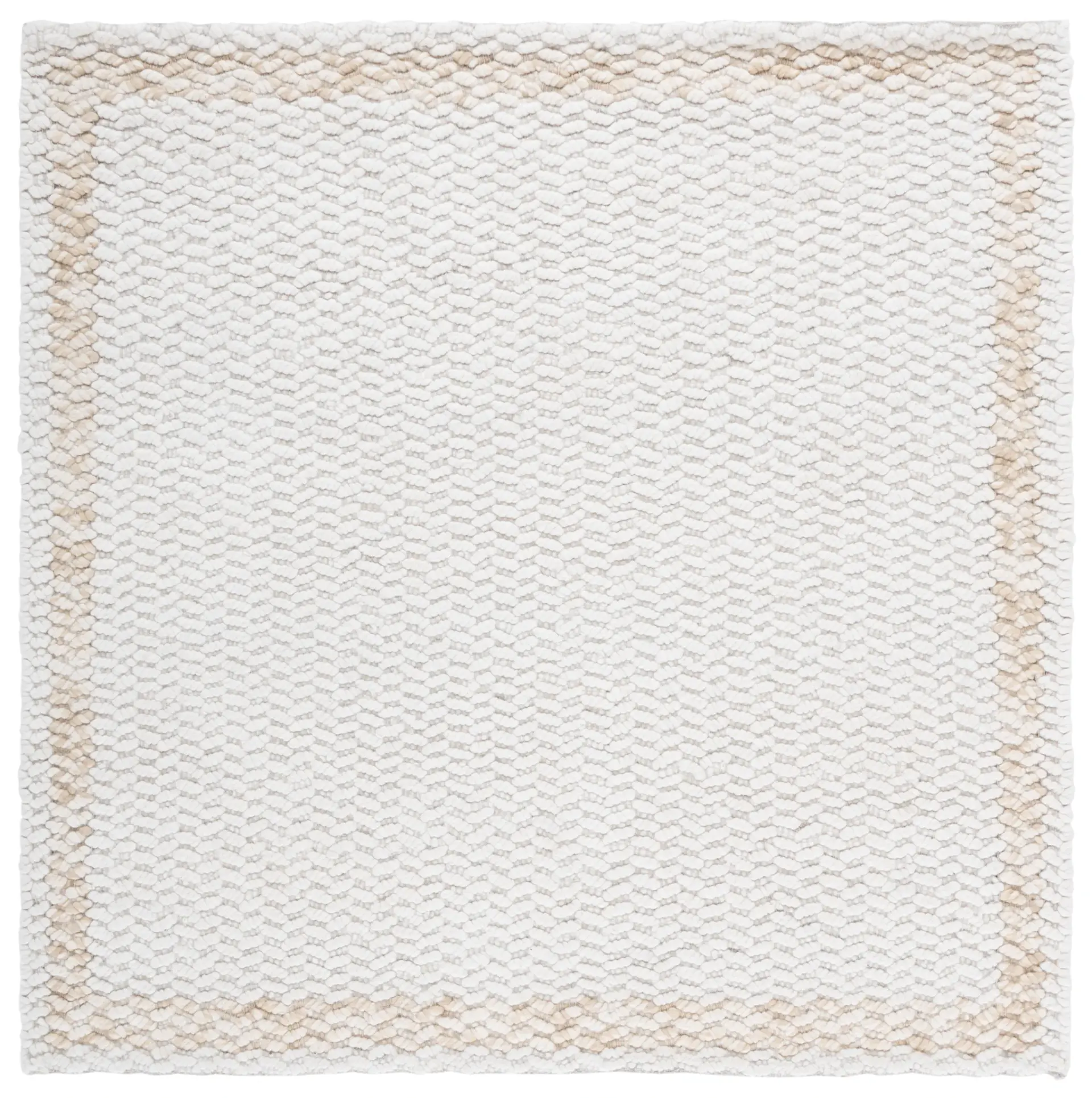 Natura Pebbled Border Hand-Loomed Wool Rug