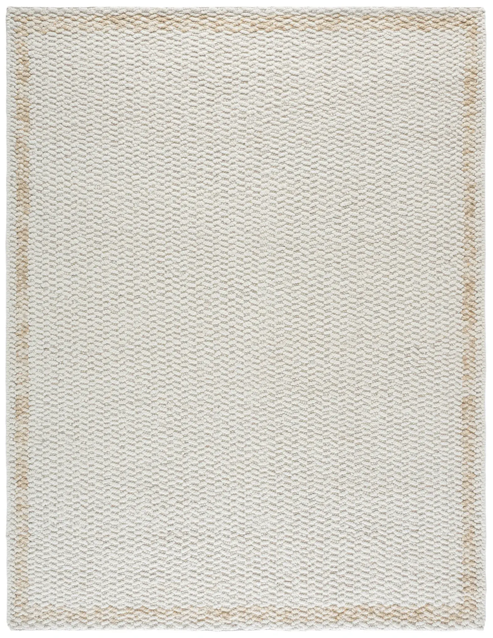 Natura Pebbled Border Hand-Loomed Wool Rug