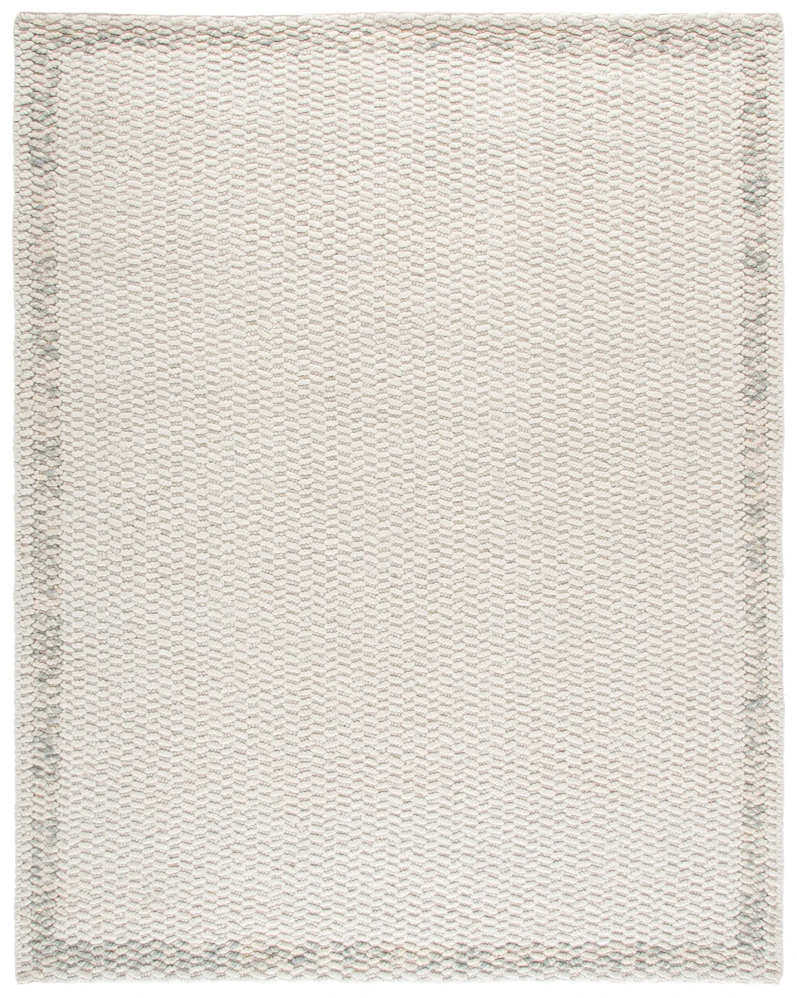 Natura Pebbled Border Hand-Loomed Wool Rug