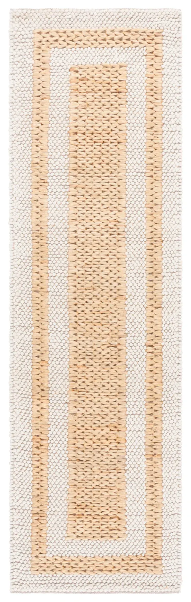 Natura Double Bordered Hand-Loomed Wool Rug