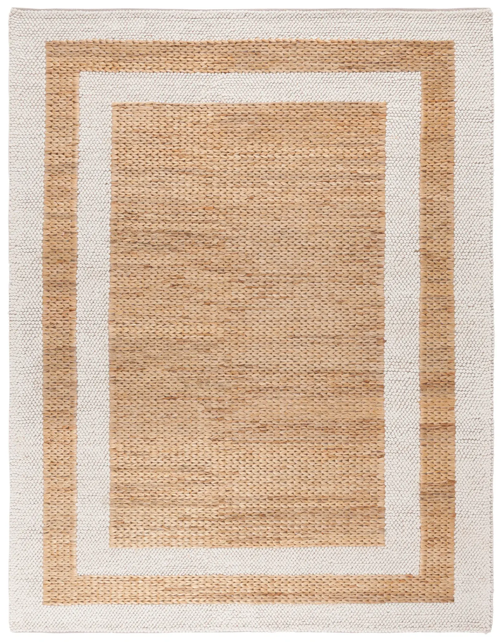 Natura Double Bordered Hand-Loomed Wool Rug