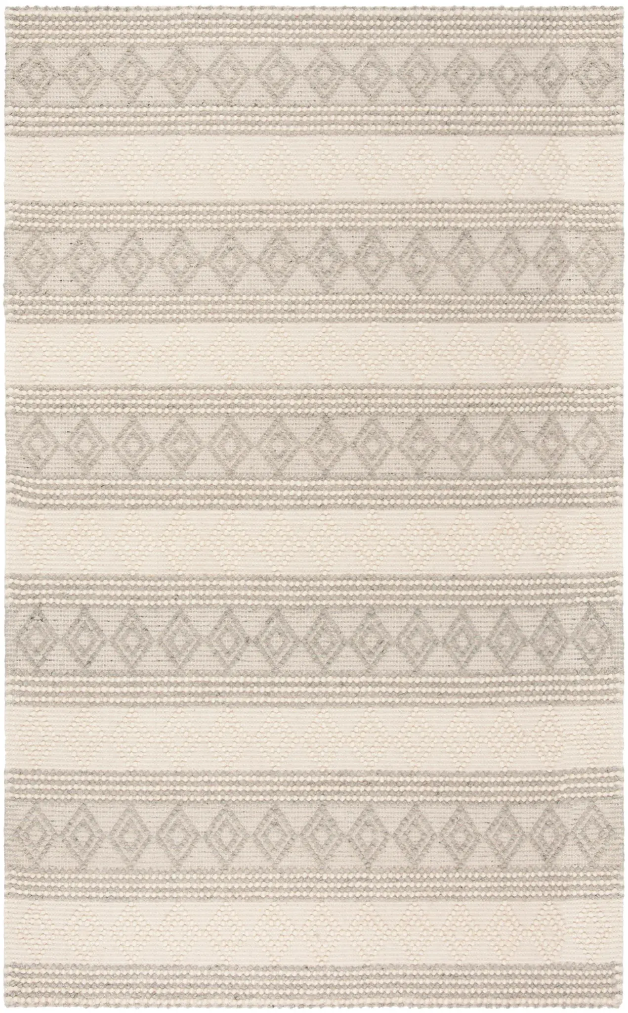 Natura Striped Diamond Hand-Woven Wool Rug