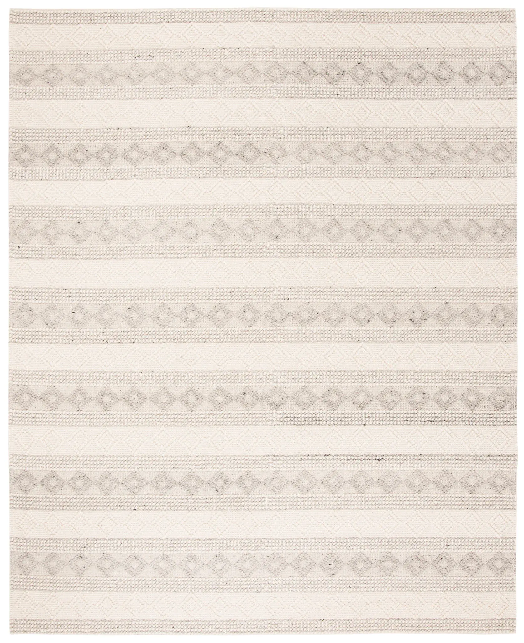 Natura Striped Diamond Hand-Woven Wool Rug
