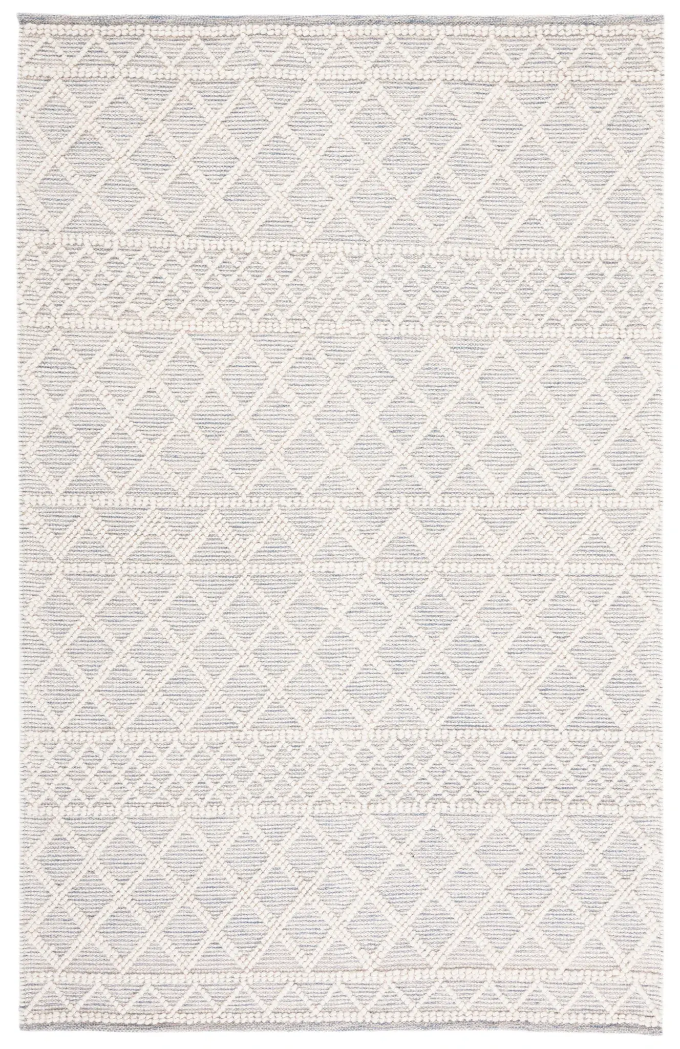 Natura Banded Diamond Trellis Hand-Woven Wool Rug